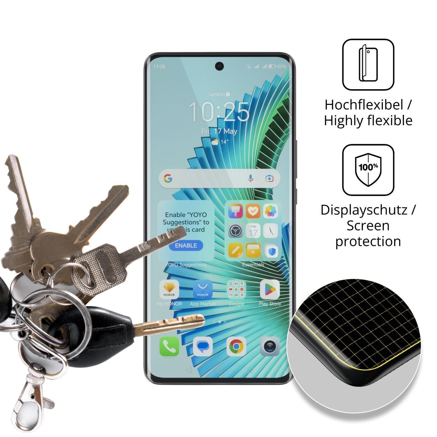 2x 3D Full Cover Schutzfolie für Honor Magic6 Lite (3)