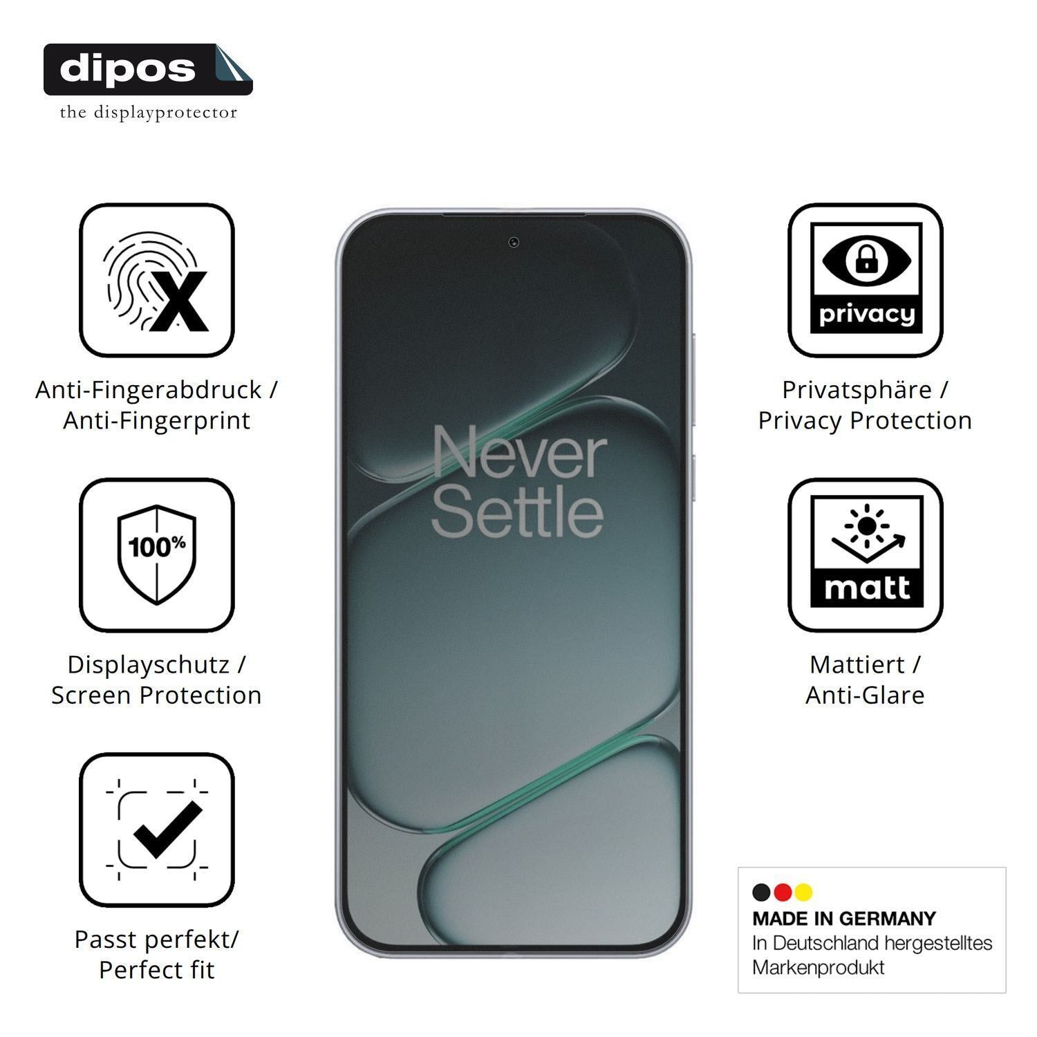 Blickschutzfolie für OnePlus Nord 6 matt Schutzfol (5)