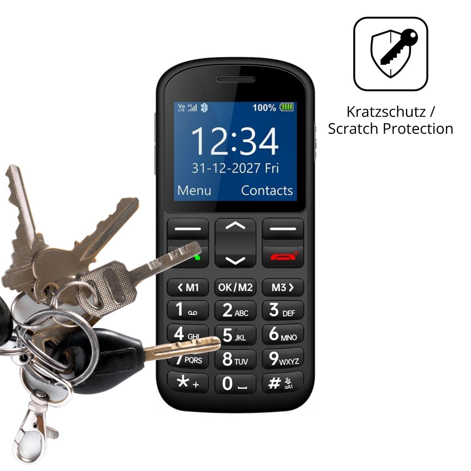 4x Schutzfolie klar für Opel Mobile Big Button M D (4)