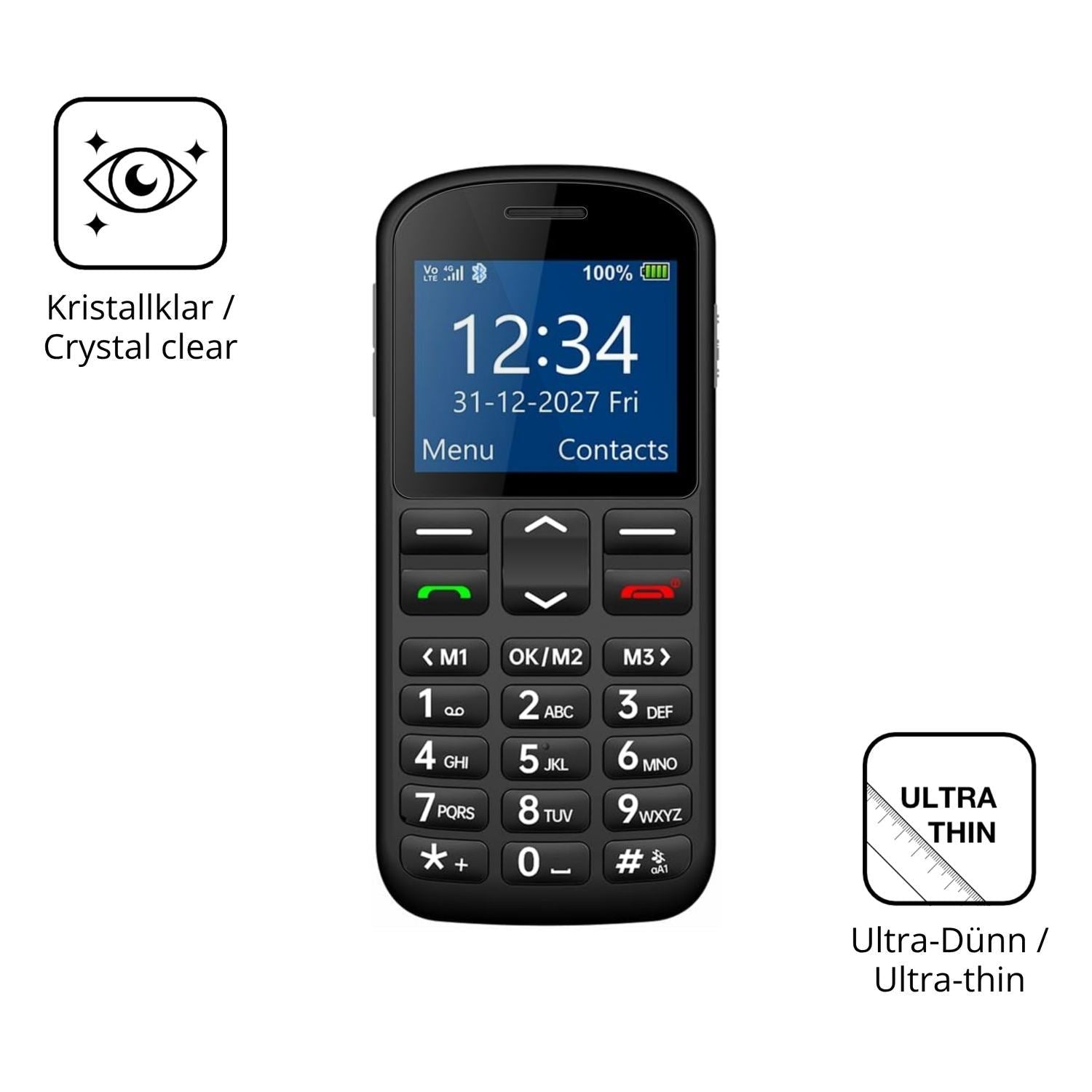 4x Schutzfolie klar für Opel Mobile Big Button M D (5)