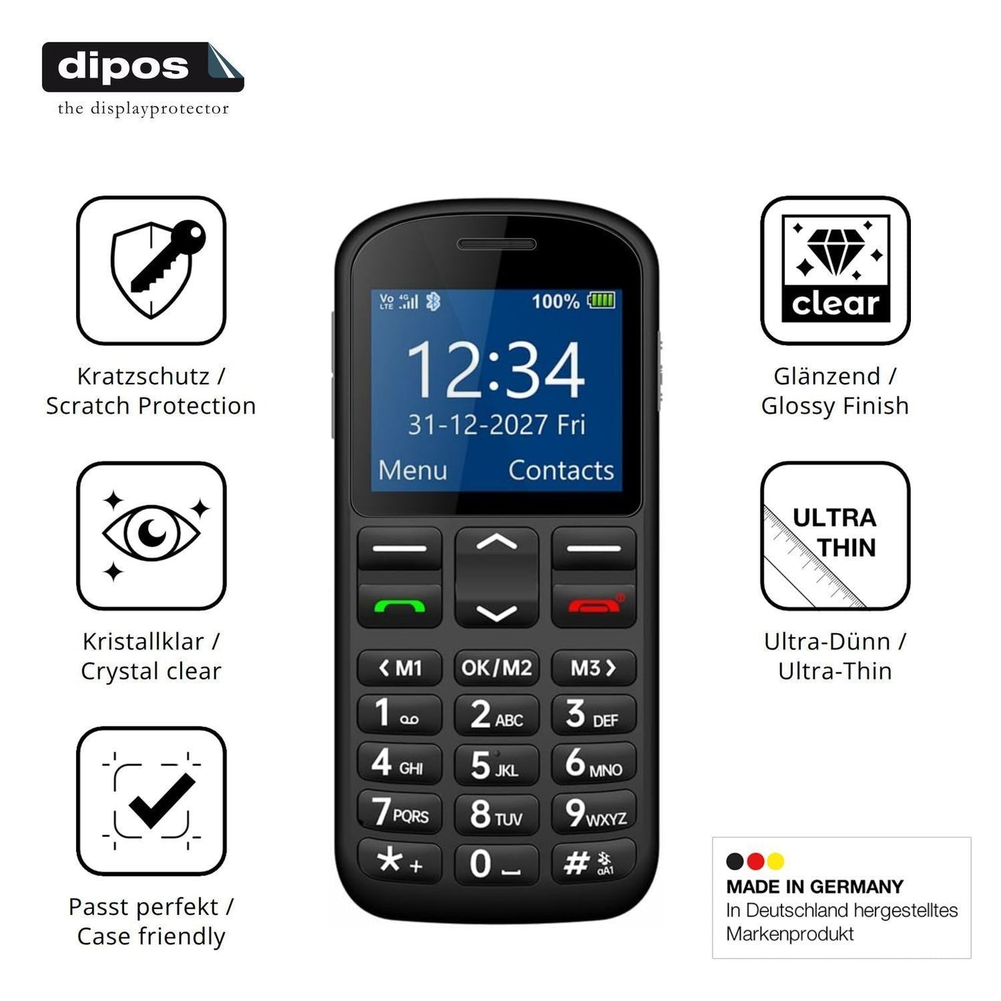 4x Schutzfolie klar für Opel Mobile Big Button M D (7)
