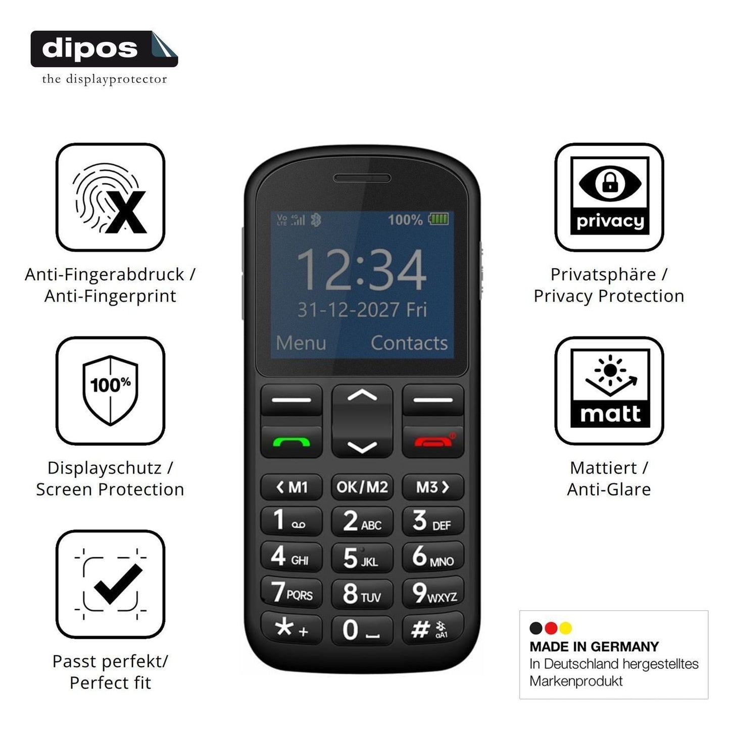 Blickschutzfolie für Opel Mobile Big Button M matt (5)