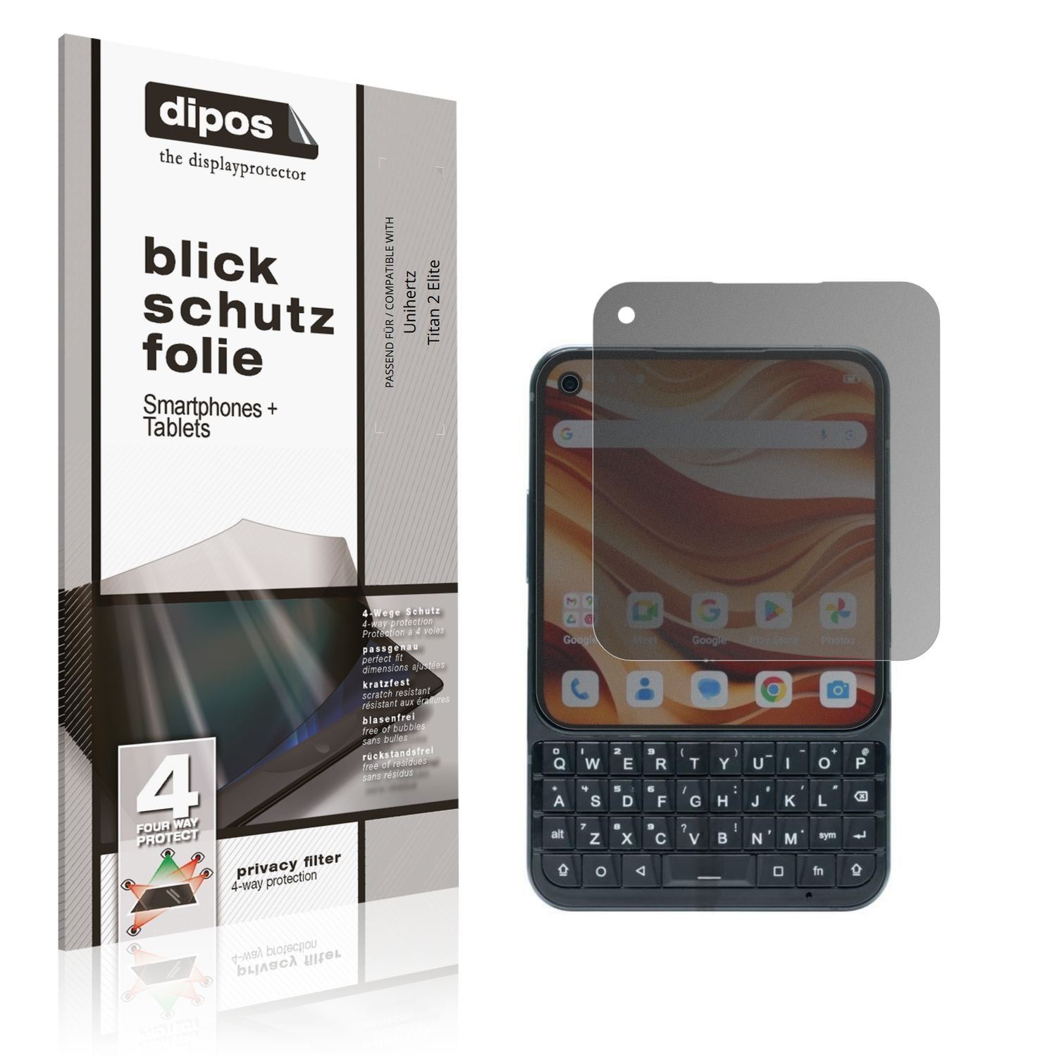 Blickschutzfolie für Unihertz Titan 2 Elite matt S (1)