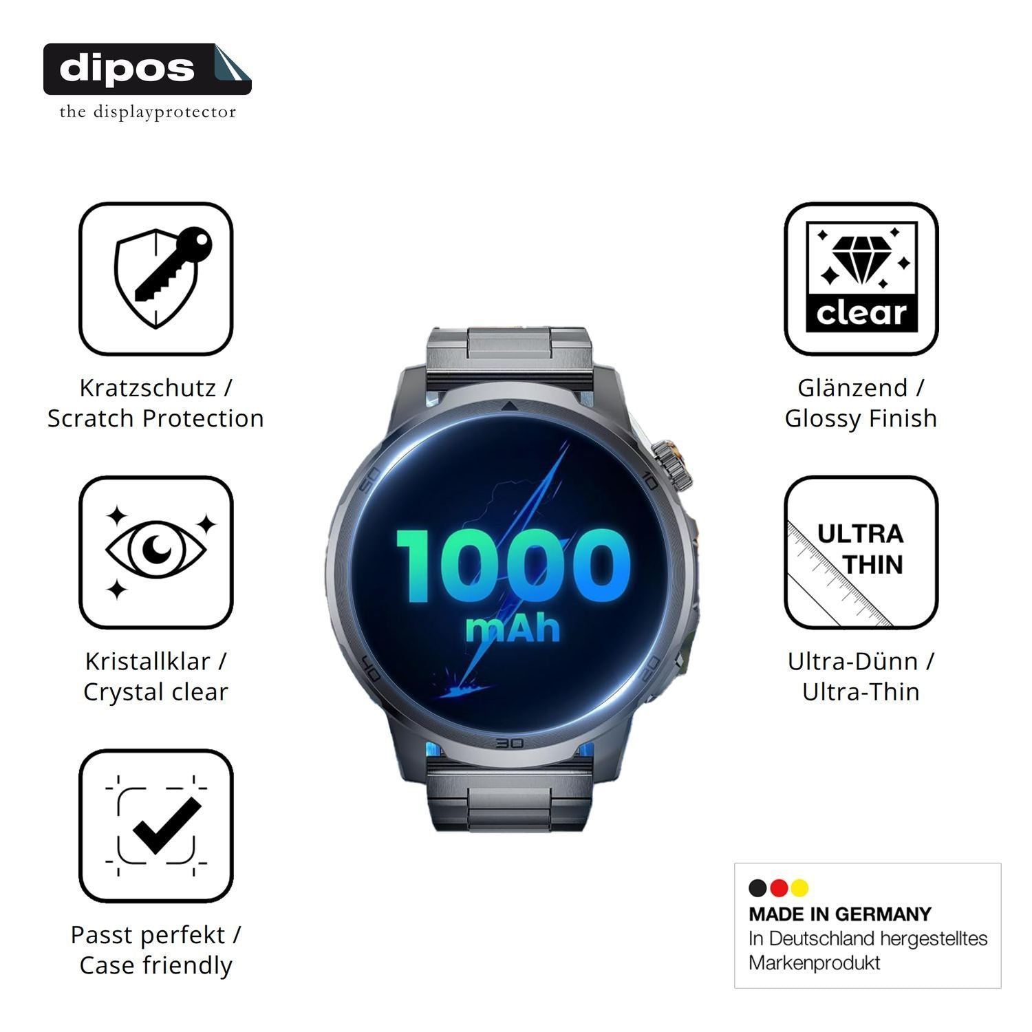 6x Schutzfolie klar für CHOOSETIME EF19 Display-Sc (7)