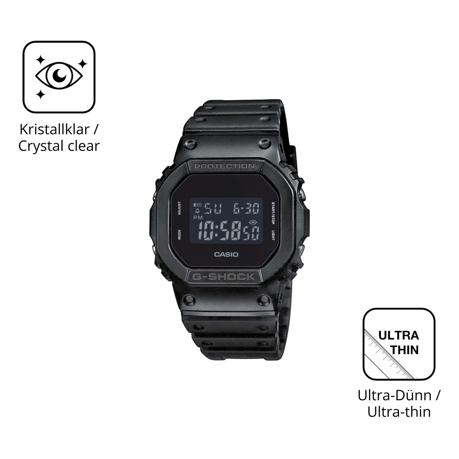 6x Schutzfolie klar für Casio DW-5600UUB-1ER Displ (5)