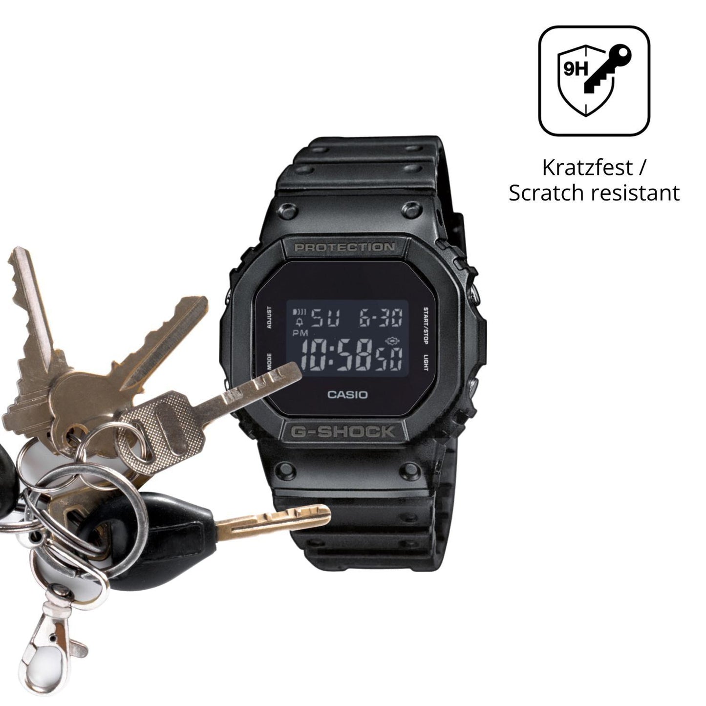 2x 9H Schutzfolie für Casio DW-5600UUB-1ER Panzerf (3)