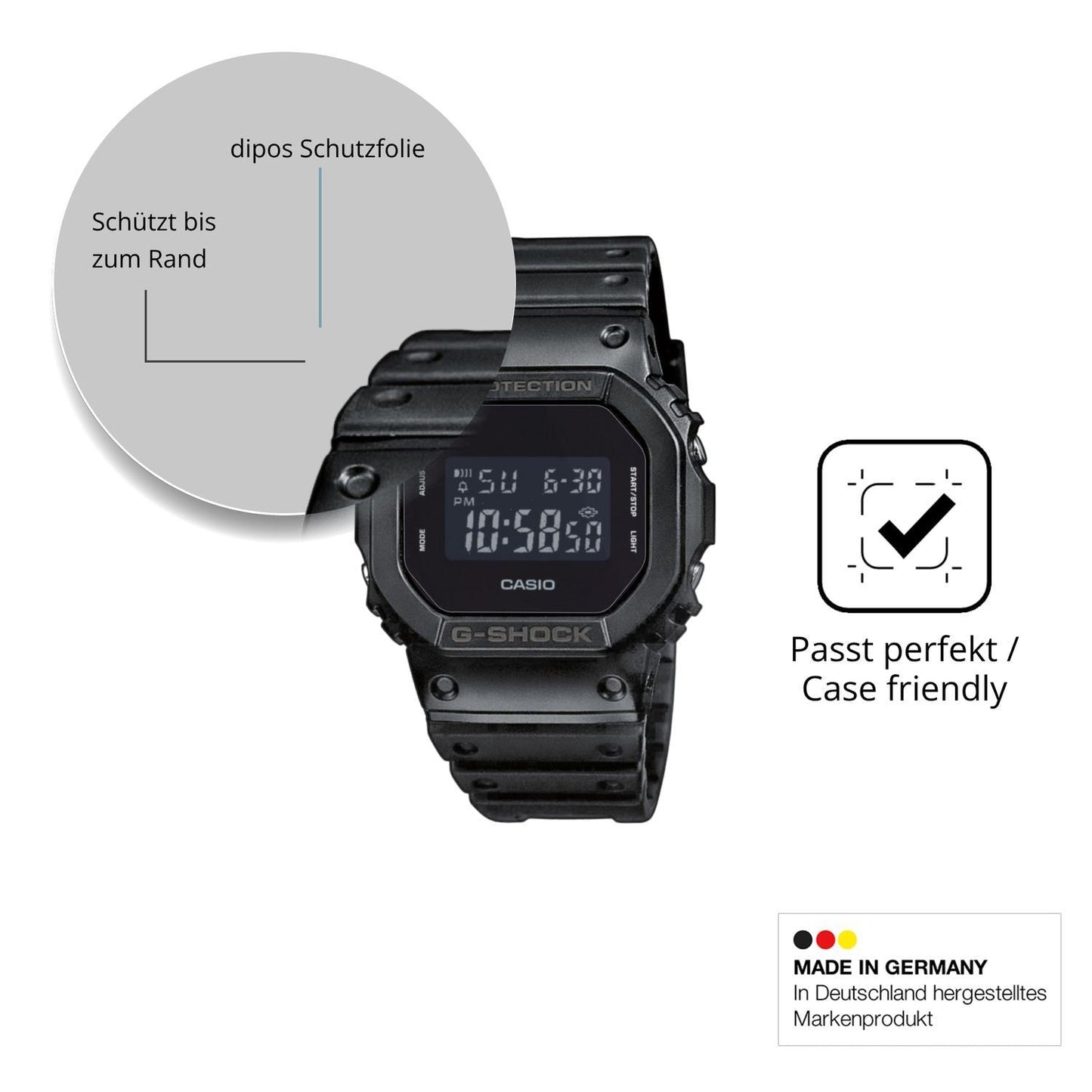 2x 9H Schutzfolie für Casio DW-5600UUB-1ER Panzerf (6)