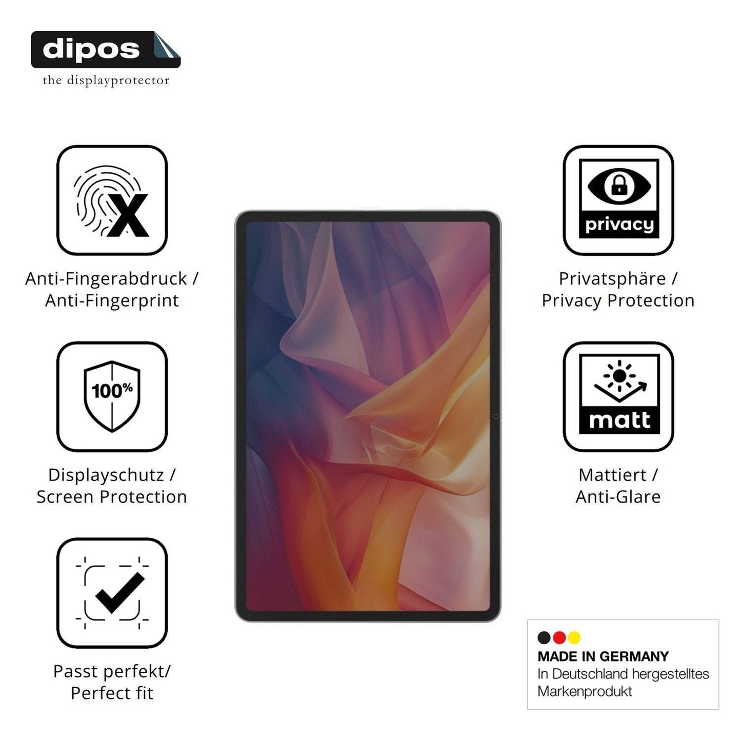 Blickschutzfolie für Cepter Tab Evo Pro matt Schut (5)
