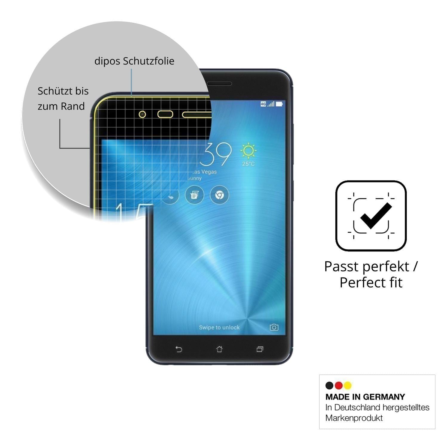 2x Full Cover Schutzfolie matt für Asus ZenFone 3  (6)