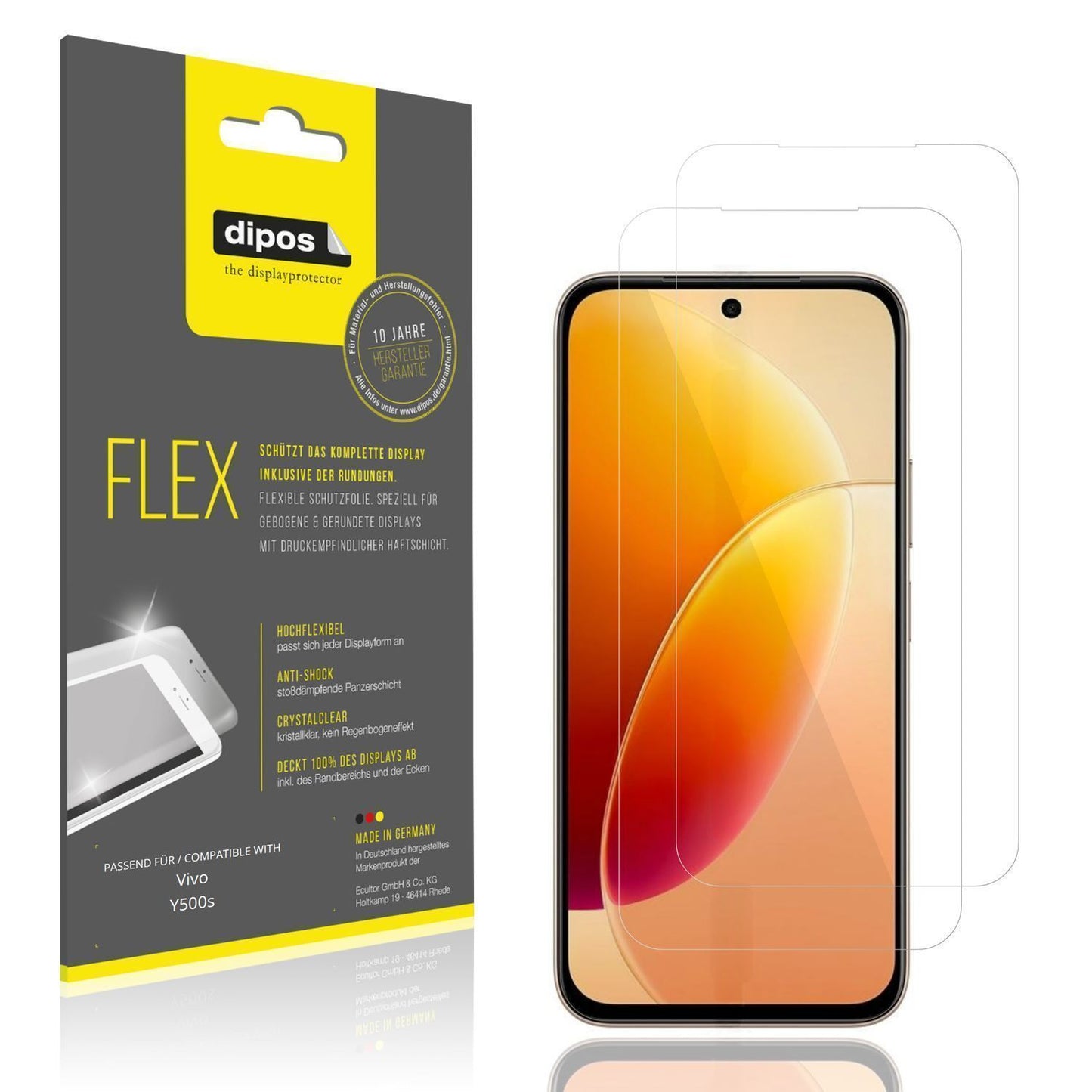 2x 3D Full Cover Schutzfolie für Vivo Y500s (1)