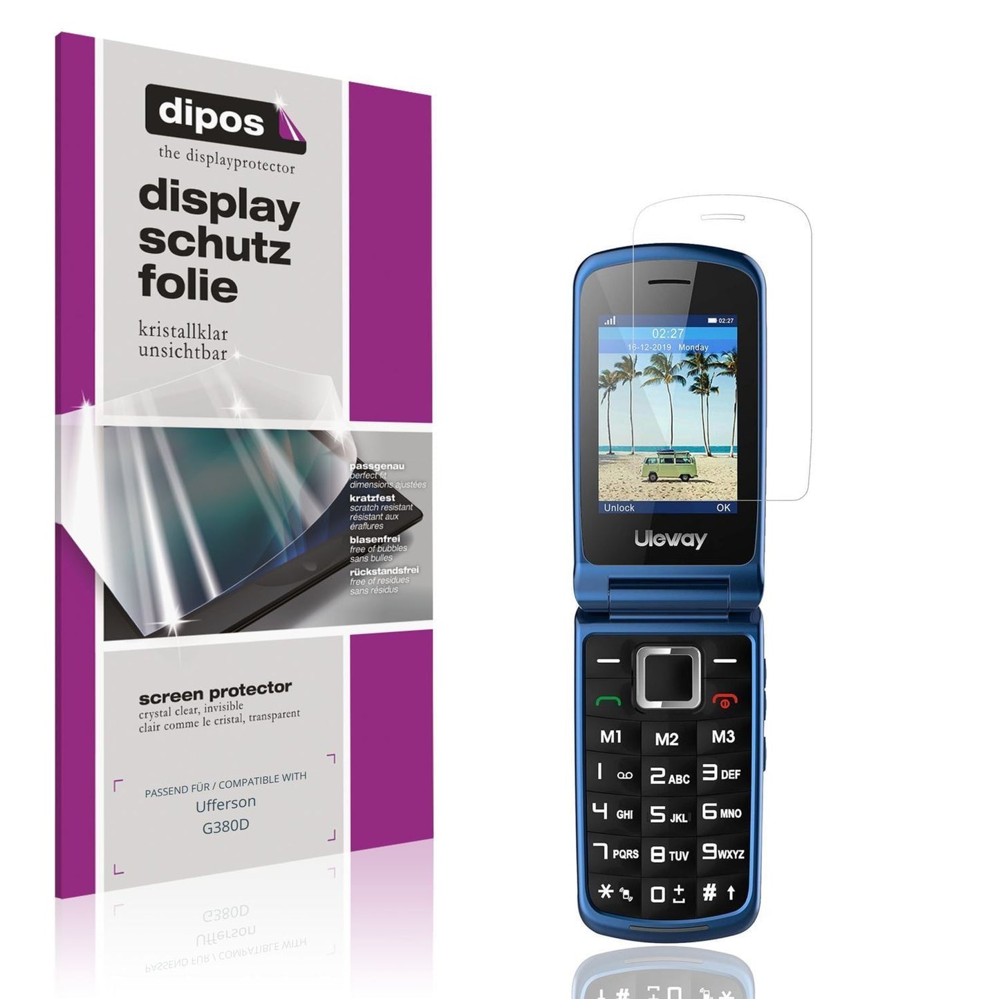 4x Schutzfolie klar für Ufferson G380D Display-Sch (1)