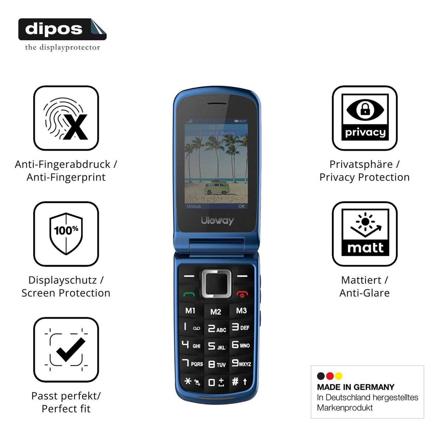 Blickschutzfolie für Ufferson G380D matt Schutzfol (5)
