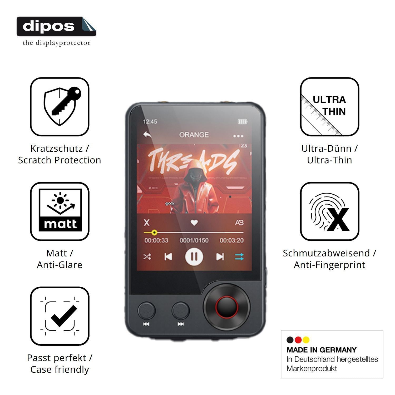 4x Schutzfolie matt für Oilsky A55 MP3-Player Disp (7)