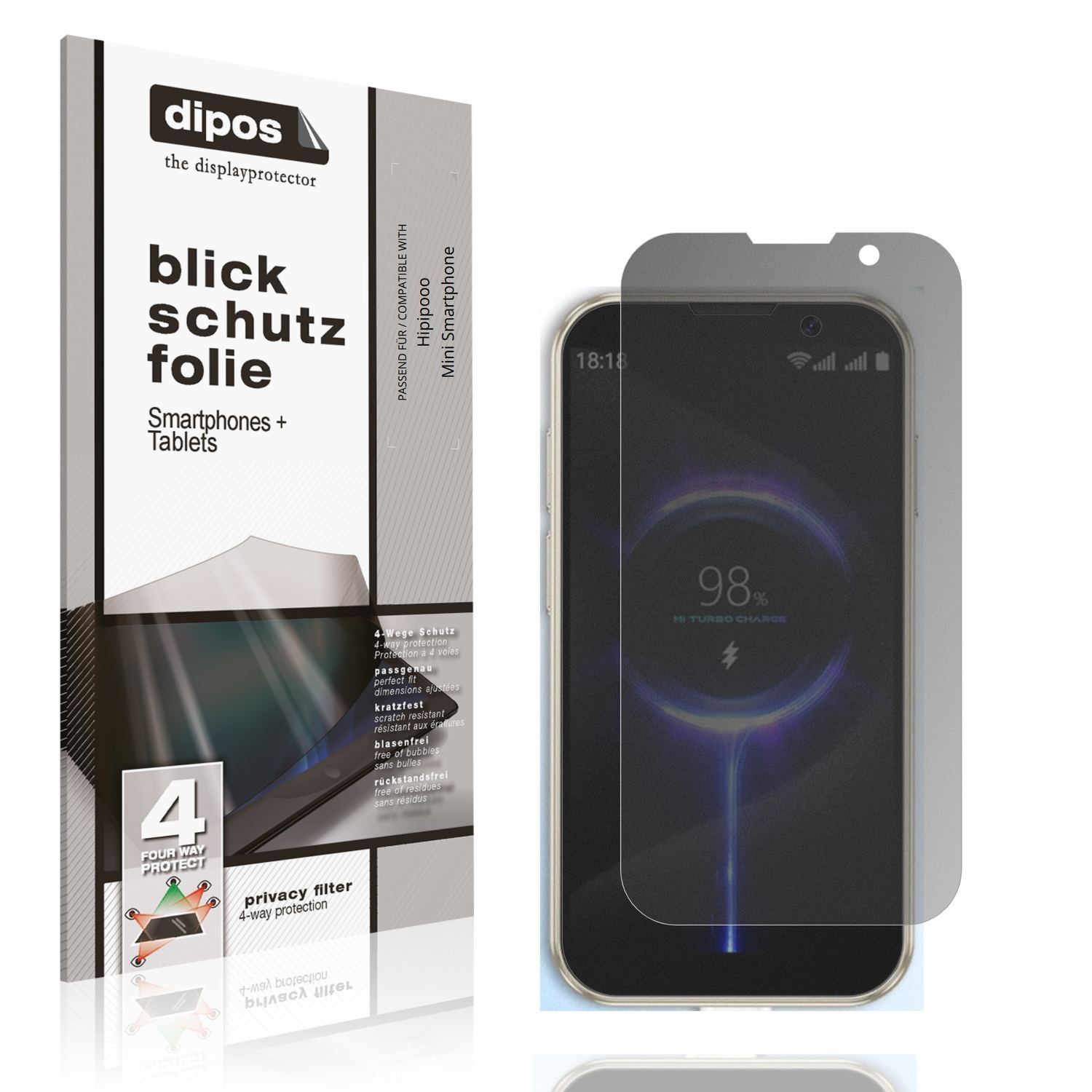 Blickschutzfolie für Hipipooo Mini Smartphone matt (1)