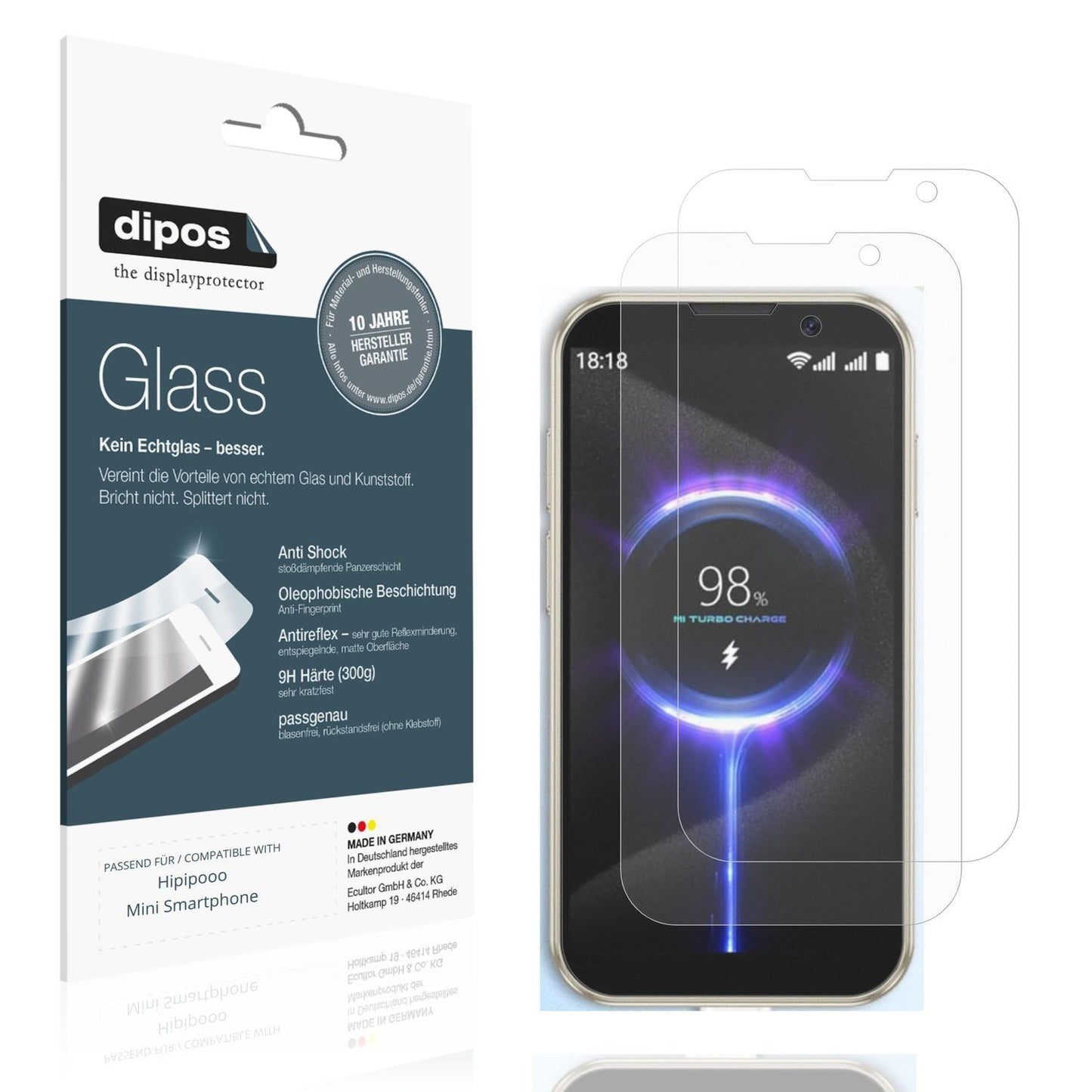 2x 9H Schutzfolie matt für Hipipooo Mini Smartphon (1)