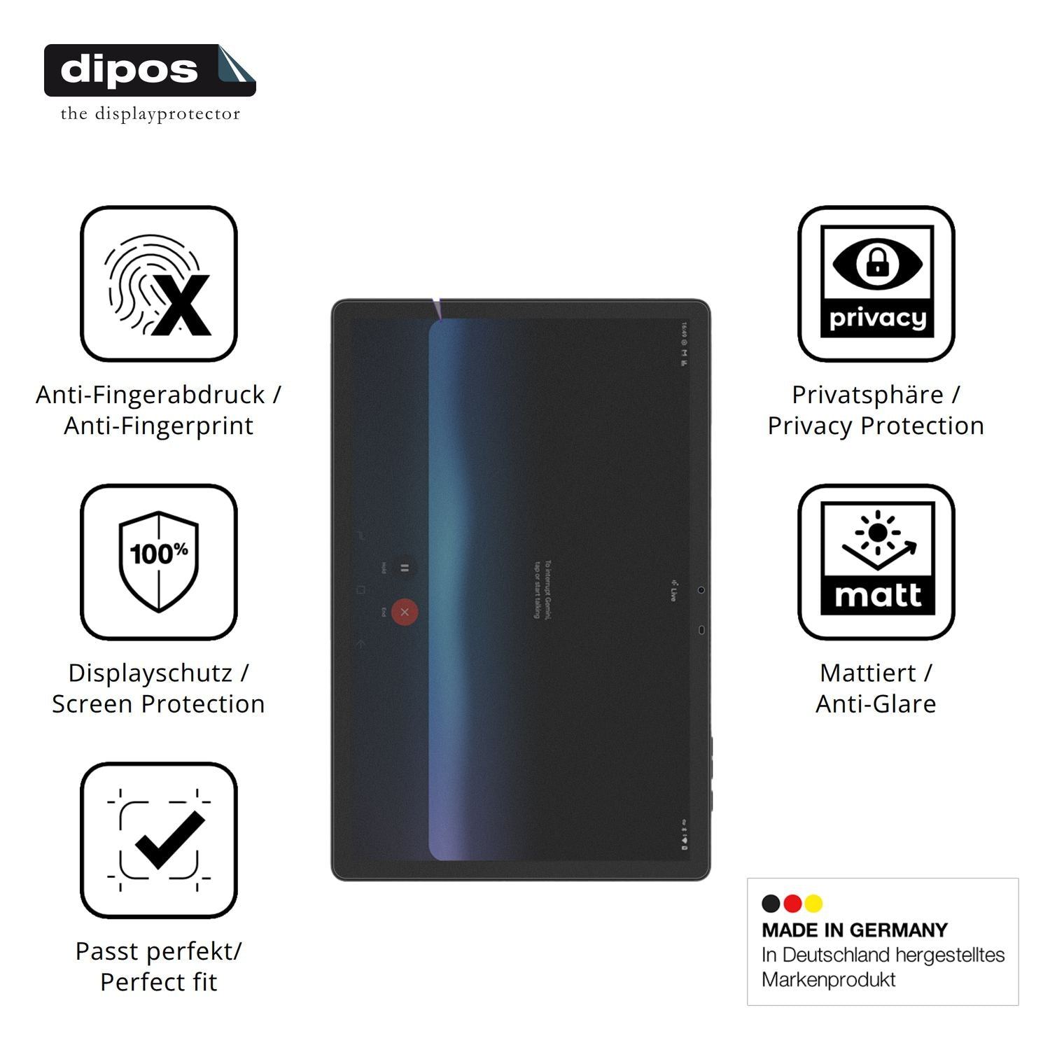 Blickschutzfolie für DOOGEE Tab E3 11 Zoll matt Sc (5)