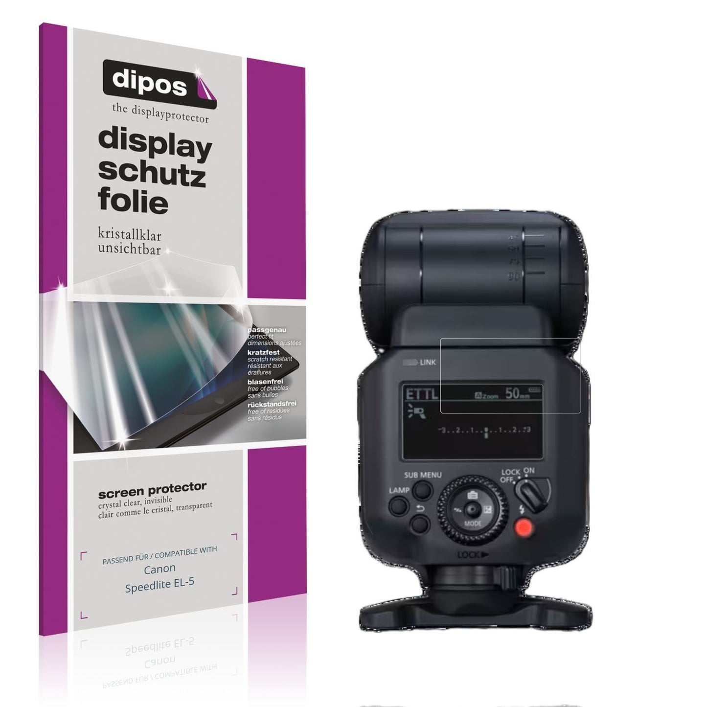 4x Schutzfolie klar für Canon Speedlite EL-5 Displ (1)