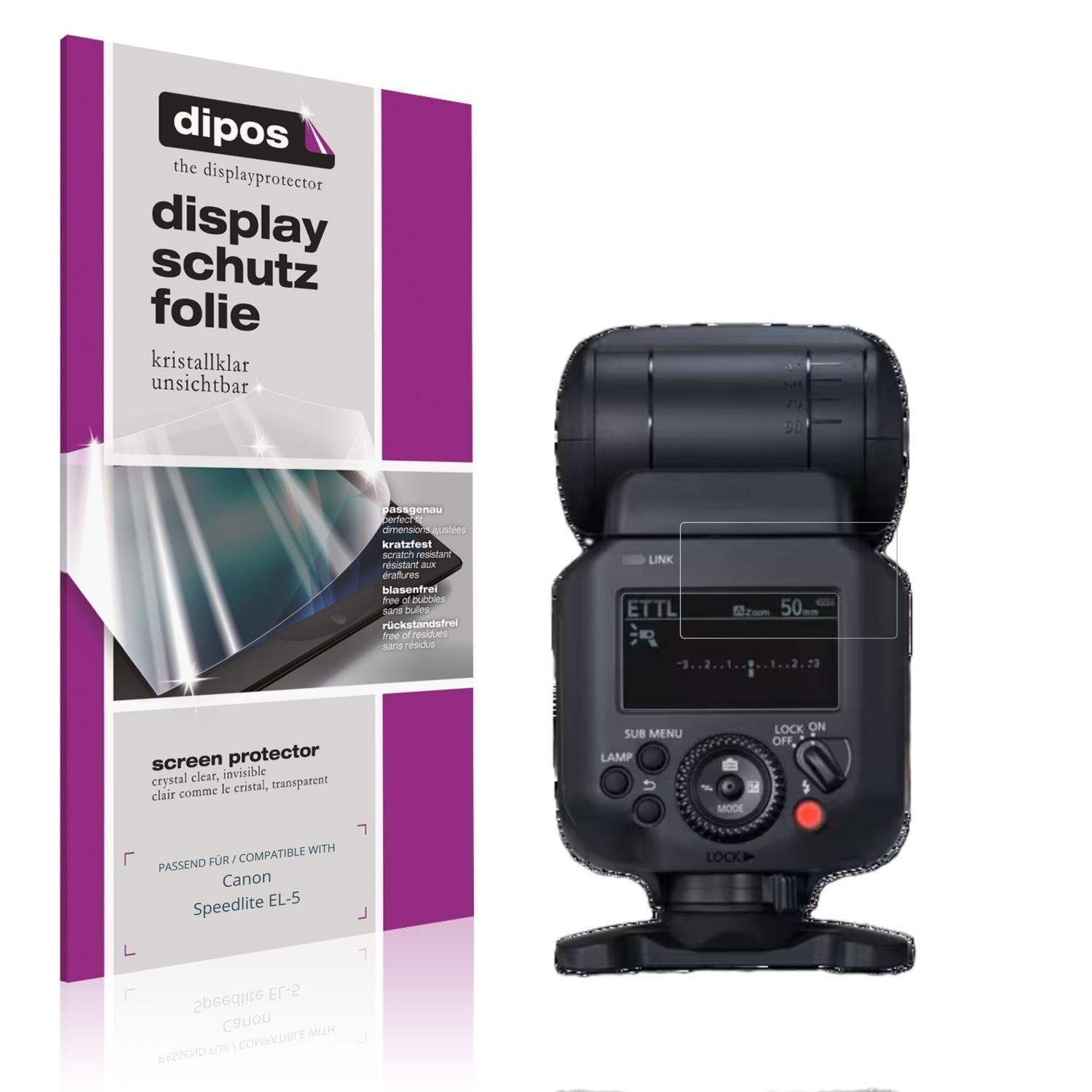 4x Schutzfolie klar für Canon Speedlite EL-5 Displ (1)