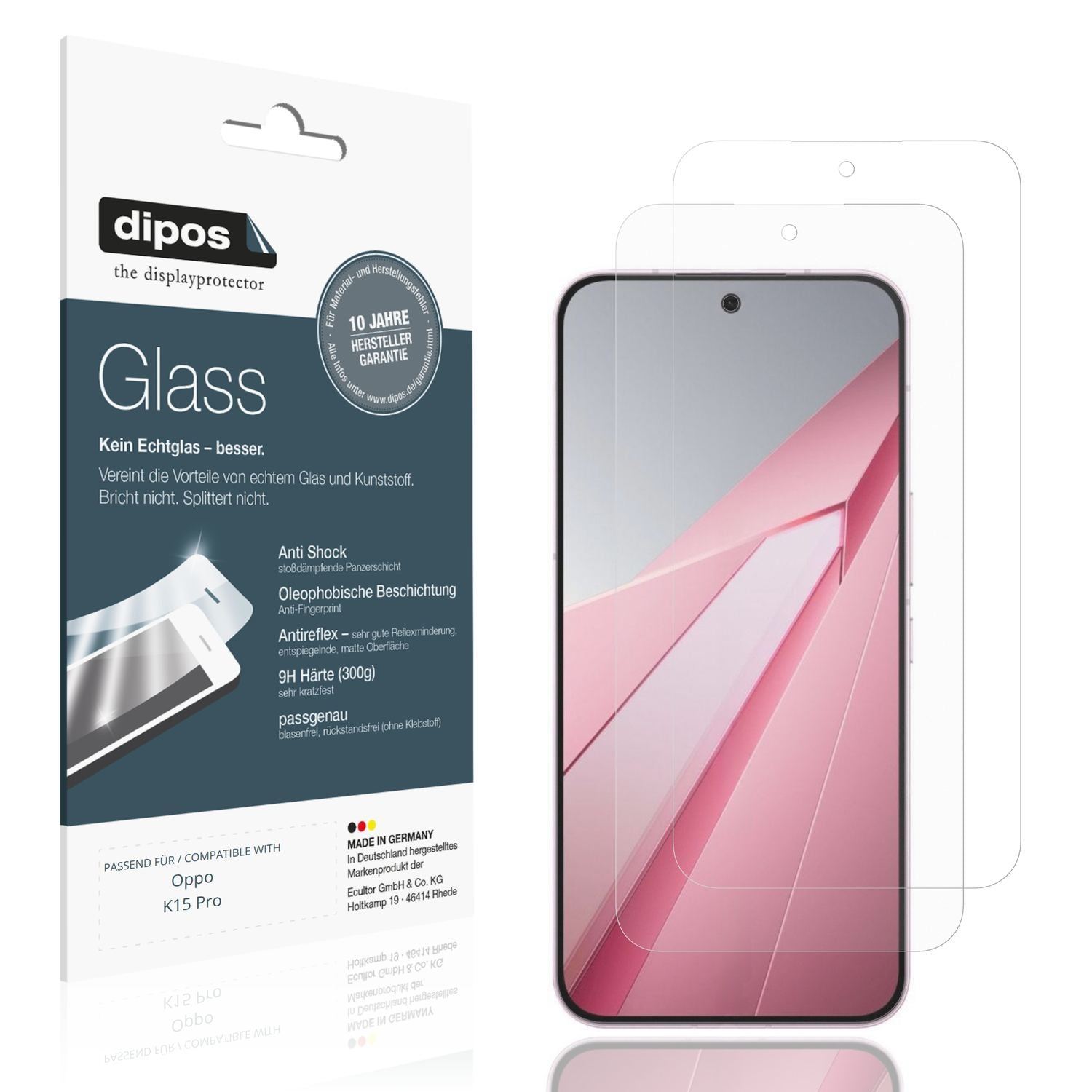 2x 9H Schutzfolie matt für Oppo K15 Pro Panzerfoli (1)