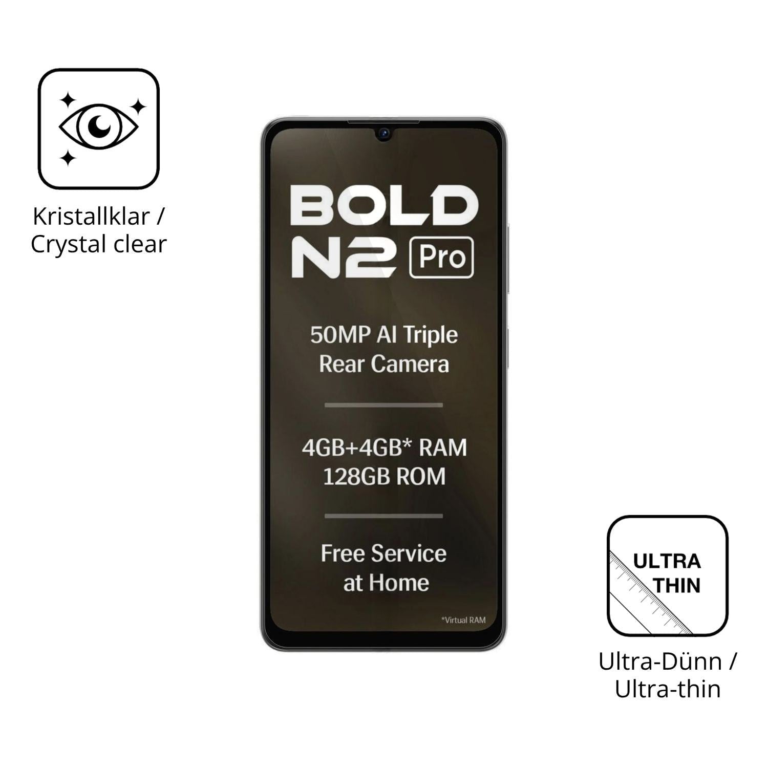 4x Schutzfolie klar für Lava Bold N2 Pro Display-S (5)