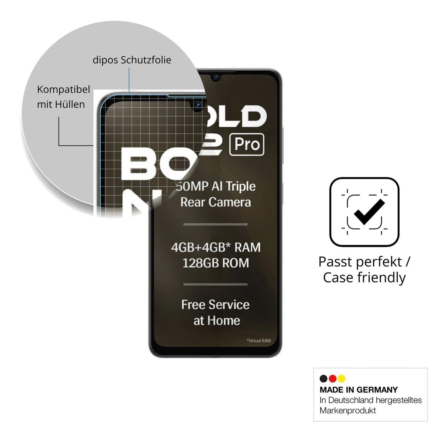 4x Schutzfolie klar für Lava Bold N2 Pro Display-S (6)