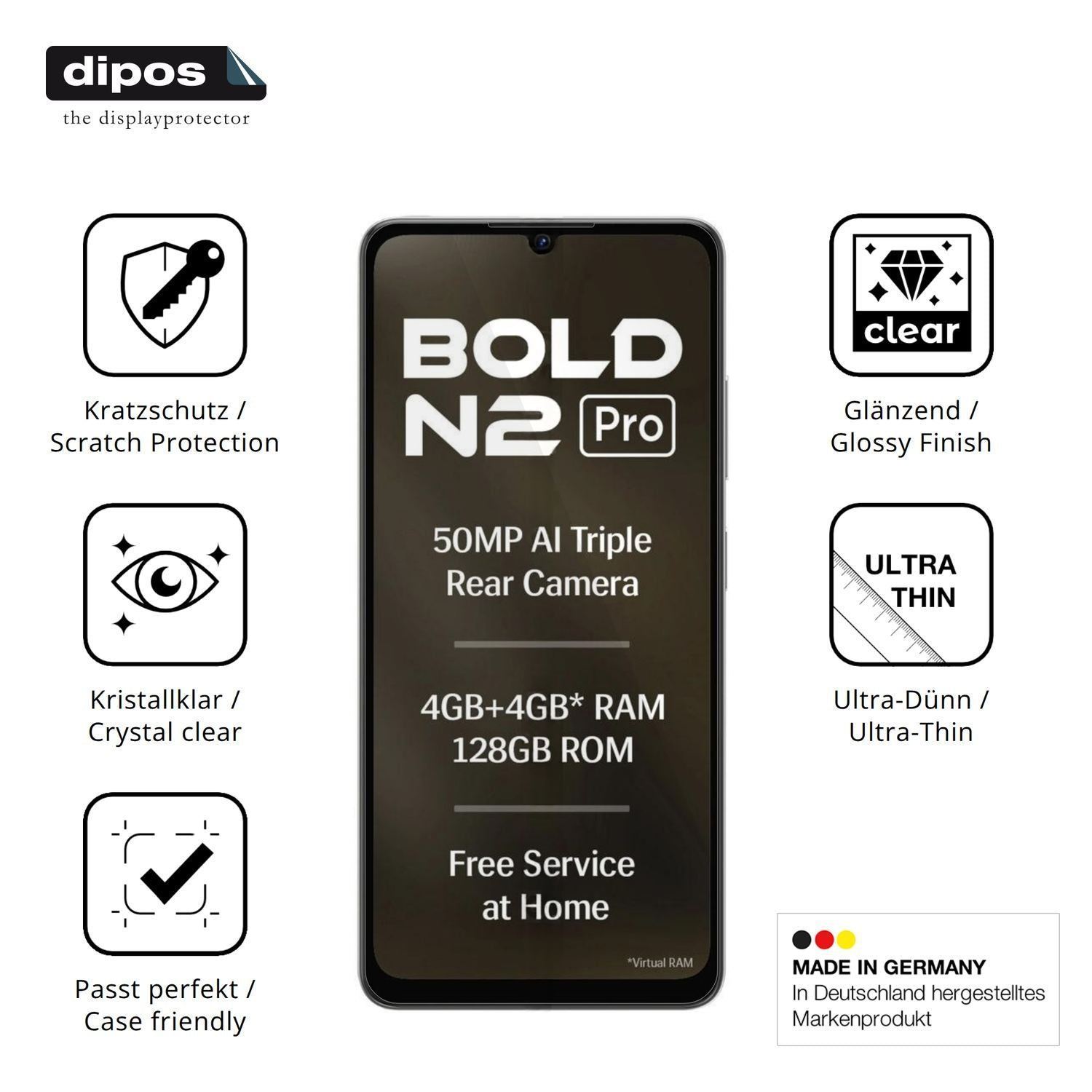 4x Schutzfolie klar für Lava Bold N2 Pro Display-S (7)