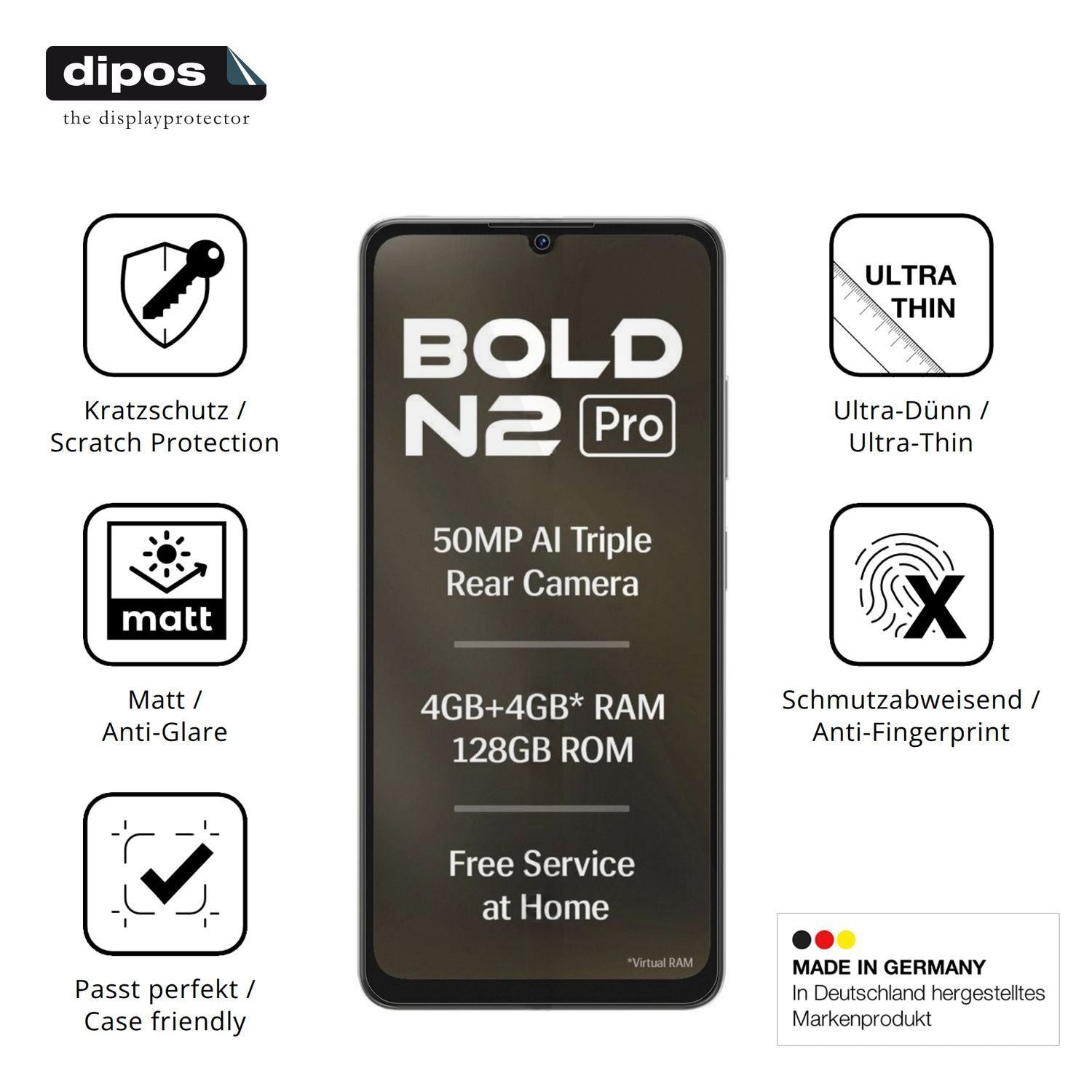4x Schutzfolie matt für Lava Bold N2 Pro Display-S (7)