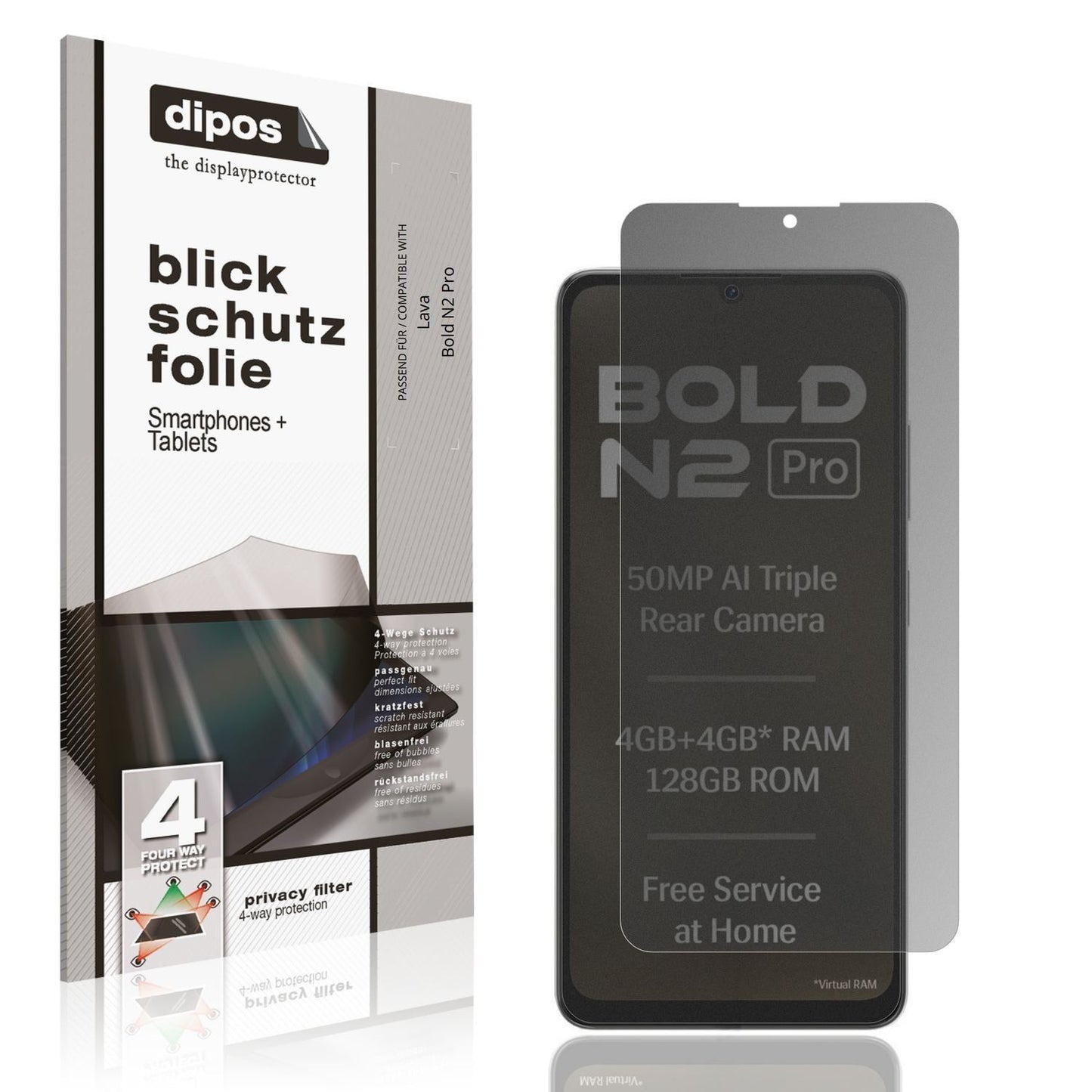 Blickschutzfolie für Lava Bold N2 Pro matt Schutzf (1)