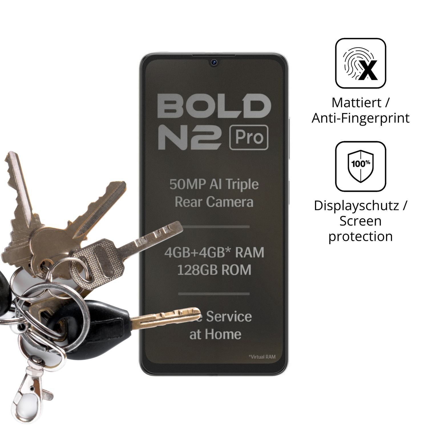 Blickschutzfolie für Lava Bold N2 Pro matt Schutzf (3)