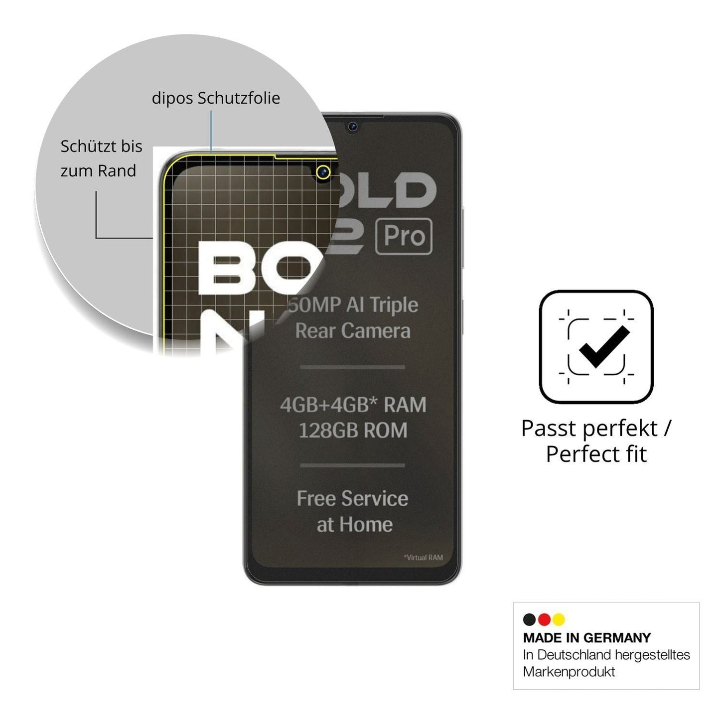 Blickschutzfolie für Lava Bold N2 Pro matt Schutzf (4)