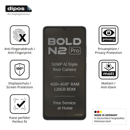 Blickschutzfolie für Lava Bold N2 Pro matt Schutzf (5)