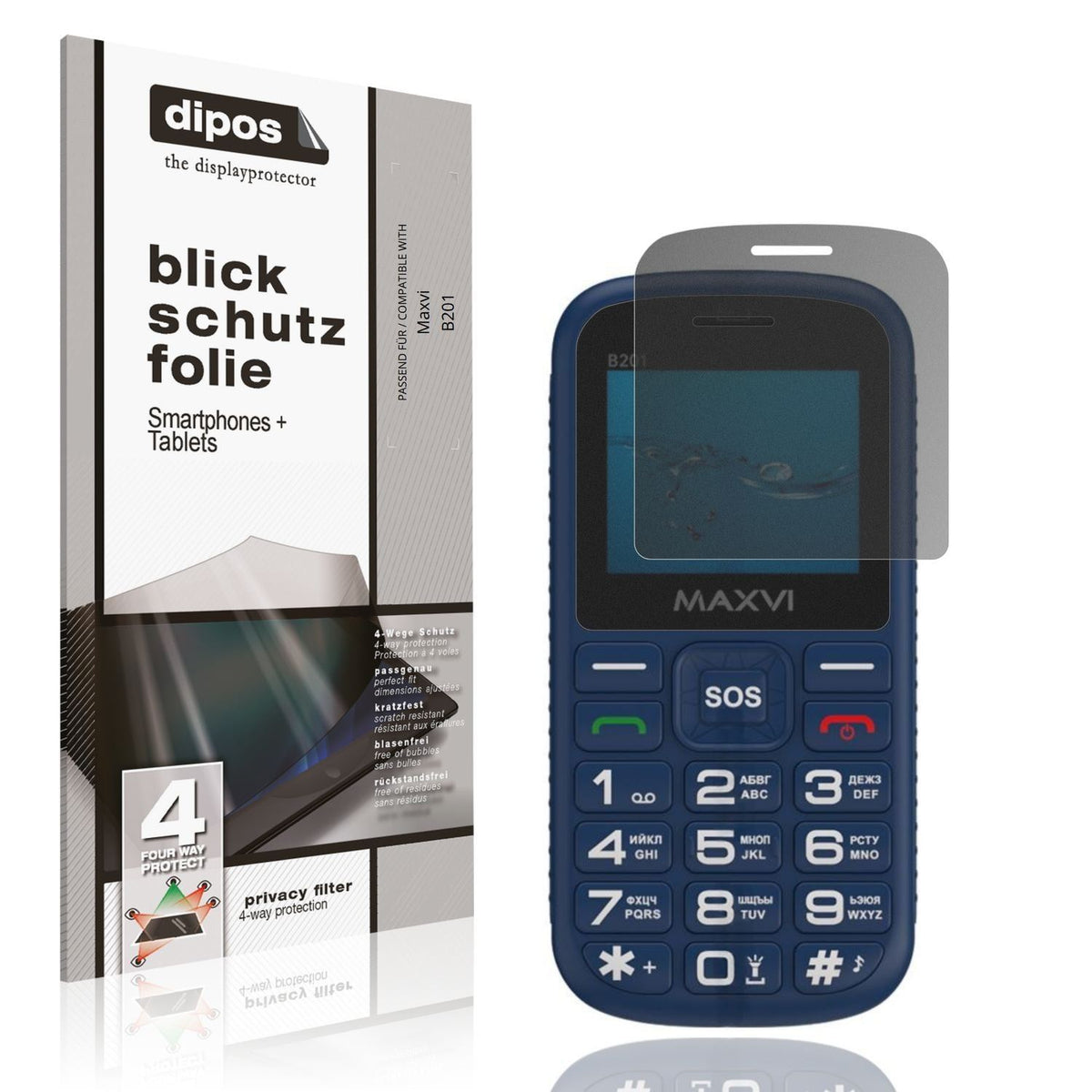 Blickschutzfolie für Maxvi B201 matt Schutzfolie P (1)