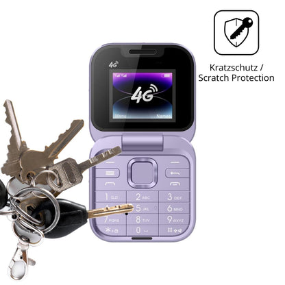 4x Schutzfolie klar für Tosuny 4G Klapptelefon Dis (4)