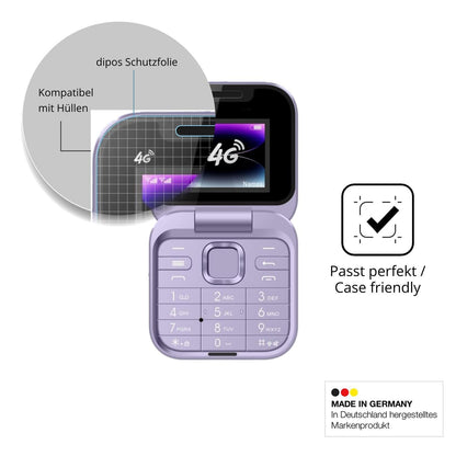 4x Schutzfolie klar für Tosuny 4G Klapptelefon Dis (6)