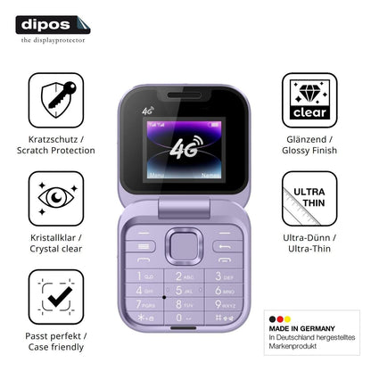 4x Schutzfolie klar für Tosuny 4G Klapptelefon Dis (7)