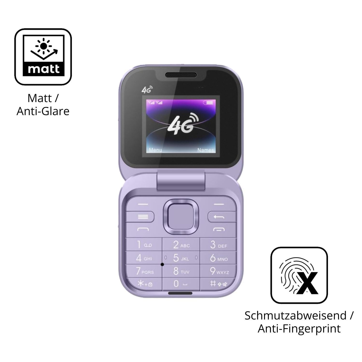 4x Schutzfolie matt für Tosuny 4G Klapptelefon Dis (5)