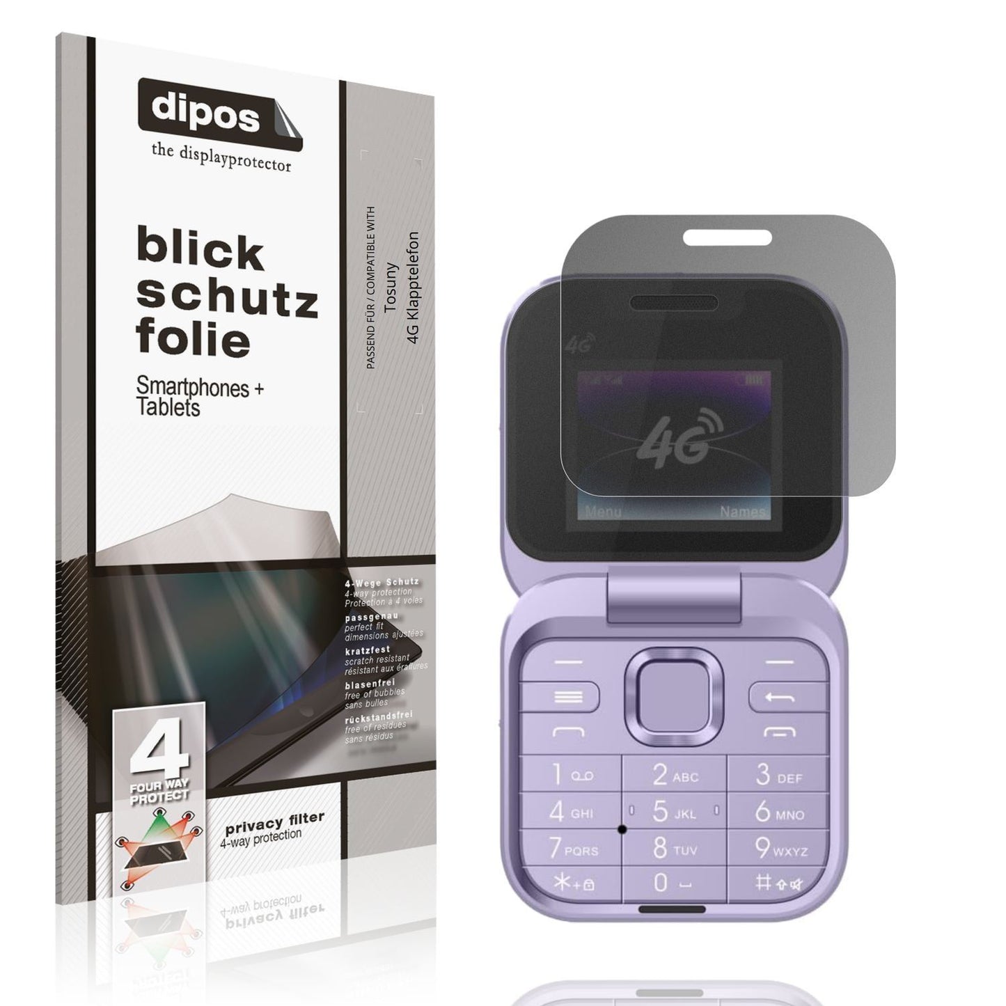 Blickschutzfolie für Tosuny 4G Klapptelefon matt S (1)