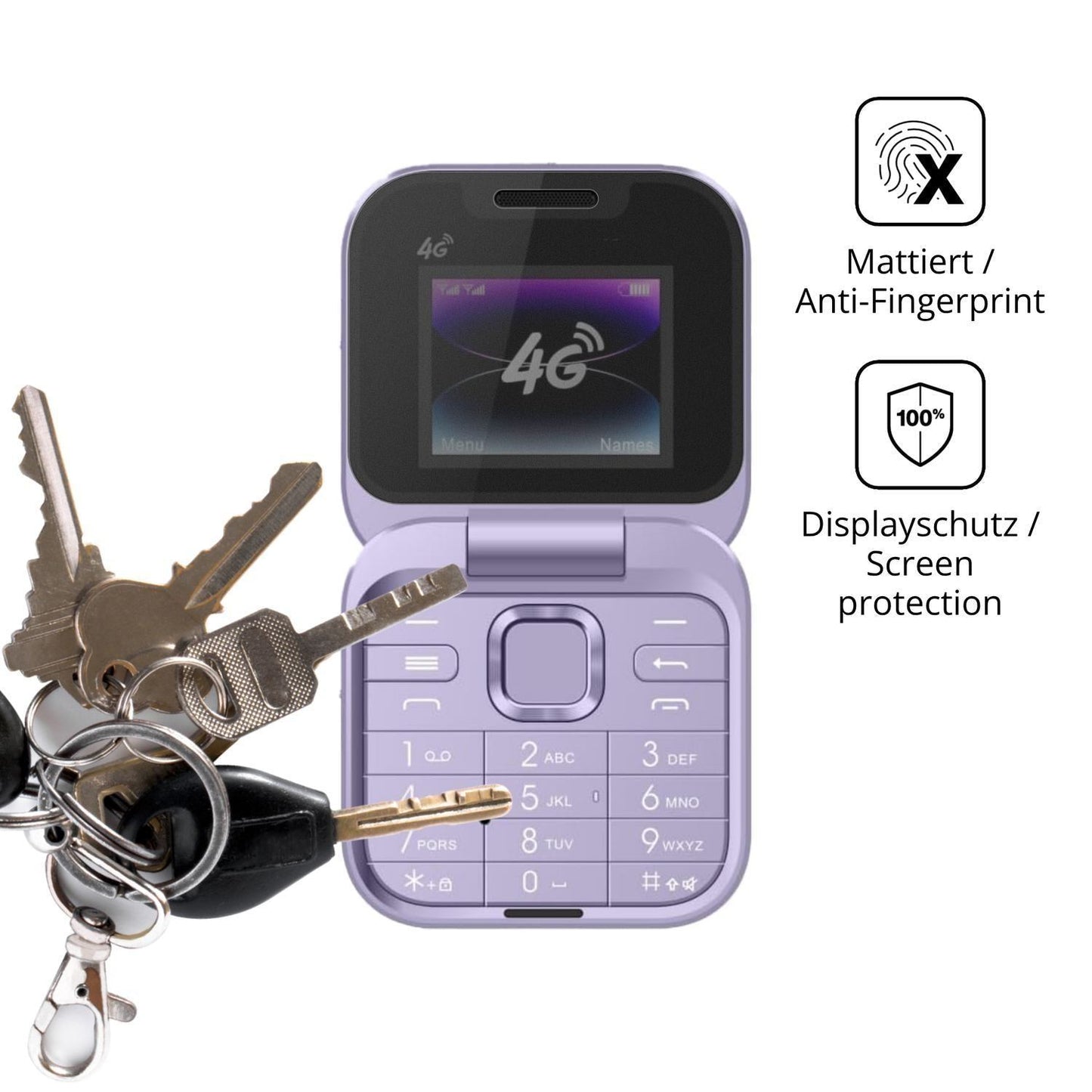 Blickschutzfolie für Tosuny 4G Klapptelefon matt S (3)