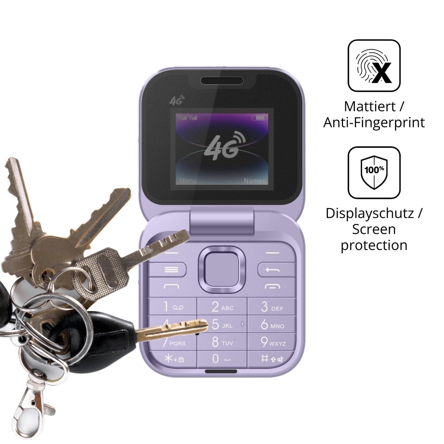 Blickschutzfolie für Tosuny 4G Klapptelefon matt S (3)