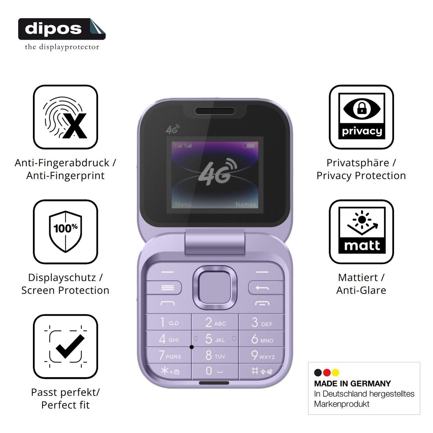 Blickschutzfolie für Tosuny 4G Klapptelefon matt S (5)