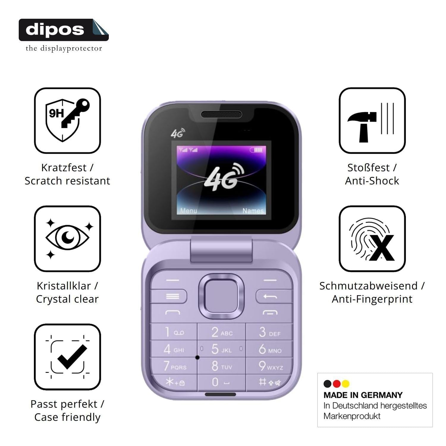 2x 9H Schutzfolie für Tosuny 4G Klapptelefon Panze (7)