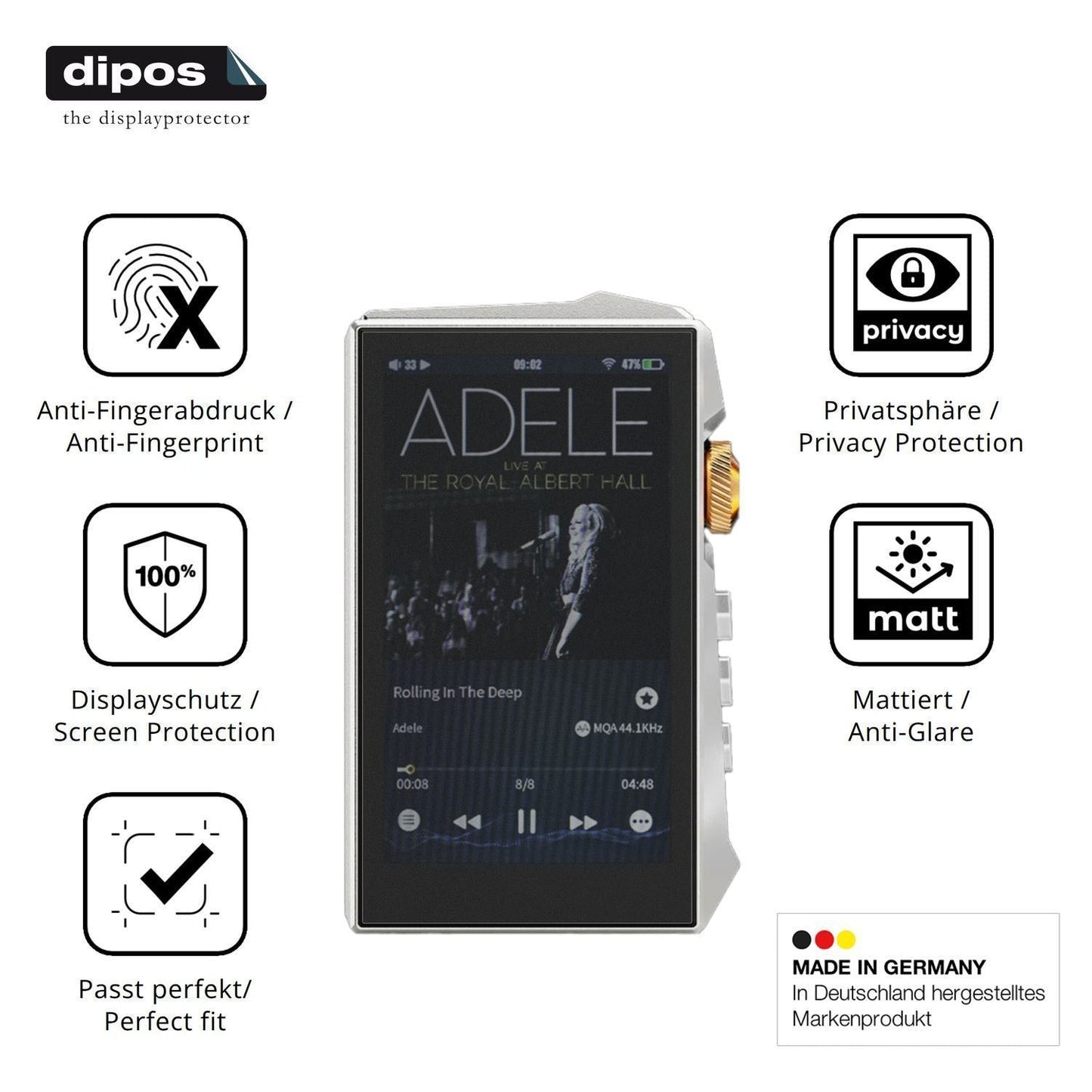 Blickschutzfolie für Hidizs AP80 Pro Max matt Schu (5)