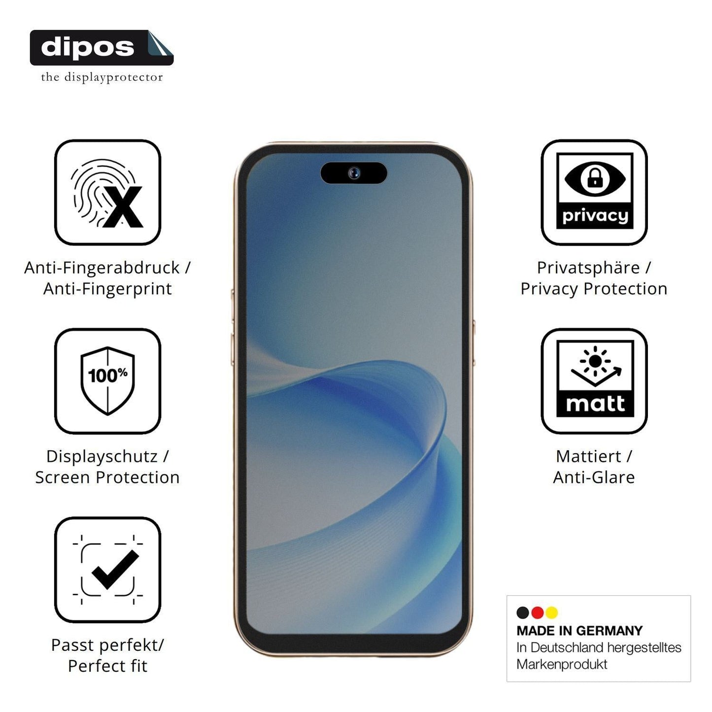 Blickschutzfolie für MTGud 16 Pro matt Schutzfolie (5)