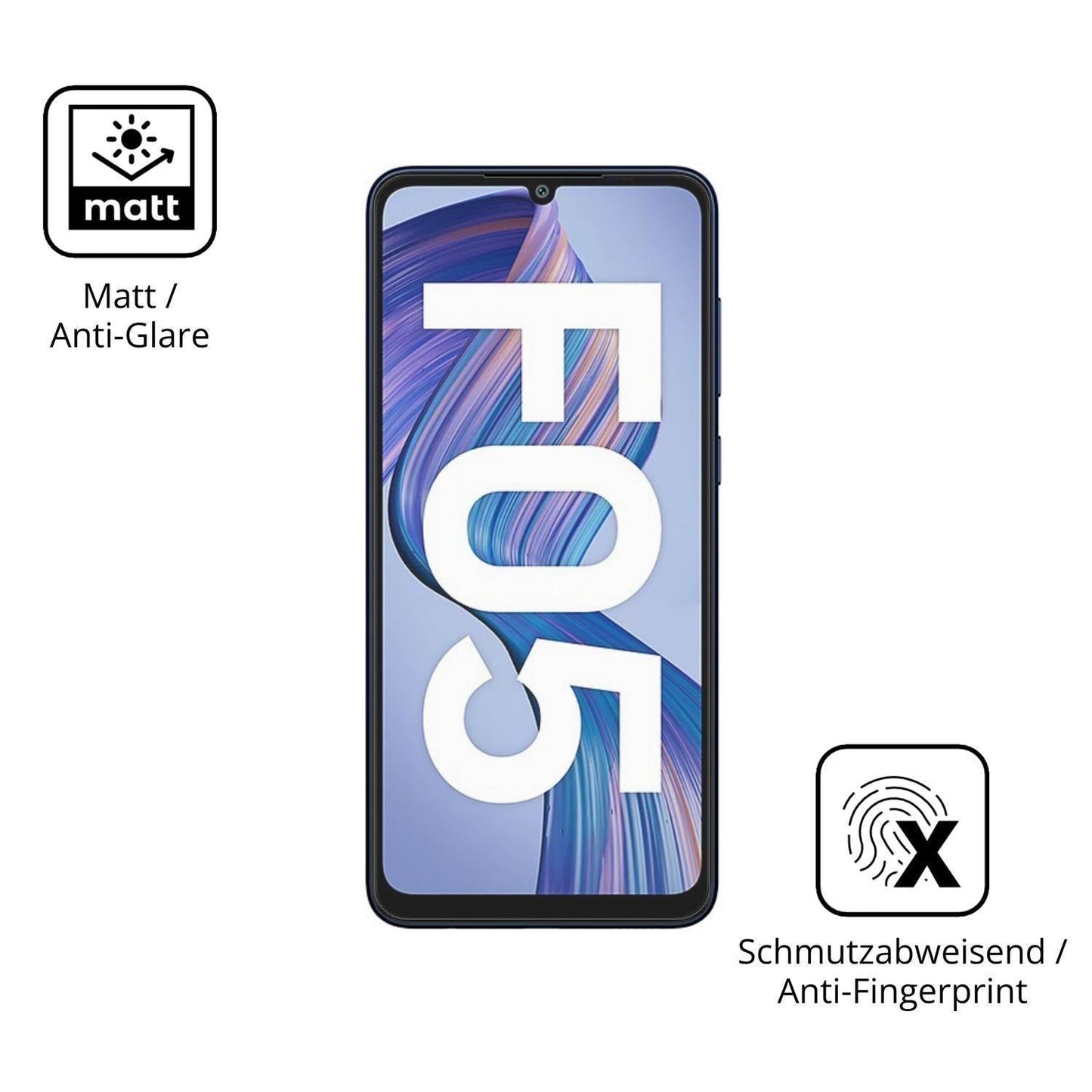 4x Schutzfolie matt für Samsung Galaxy F05 Display (5)