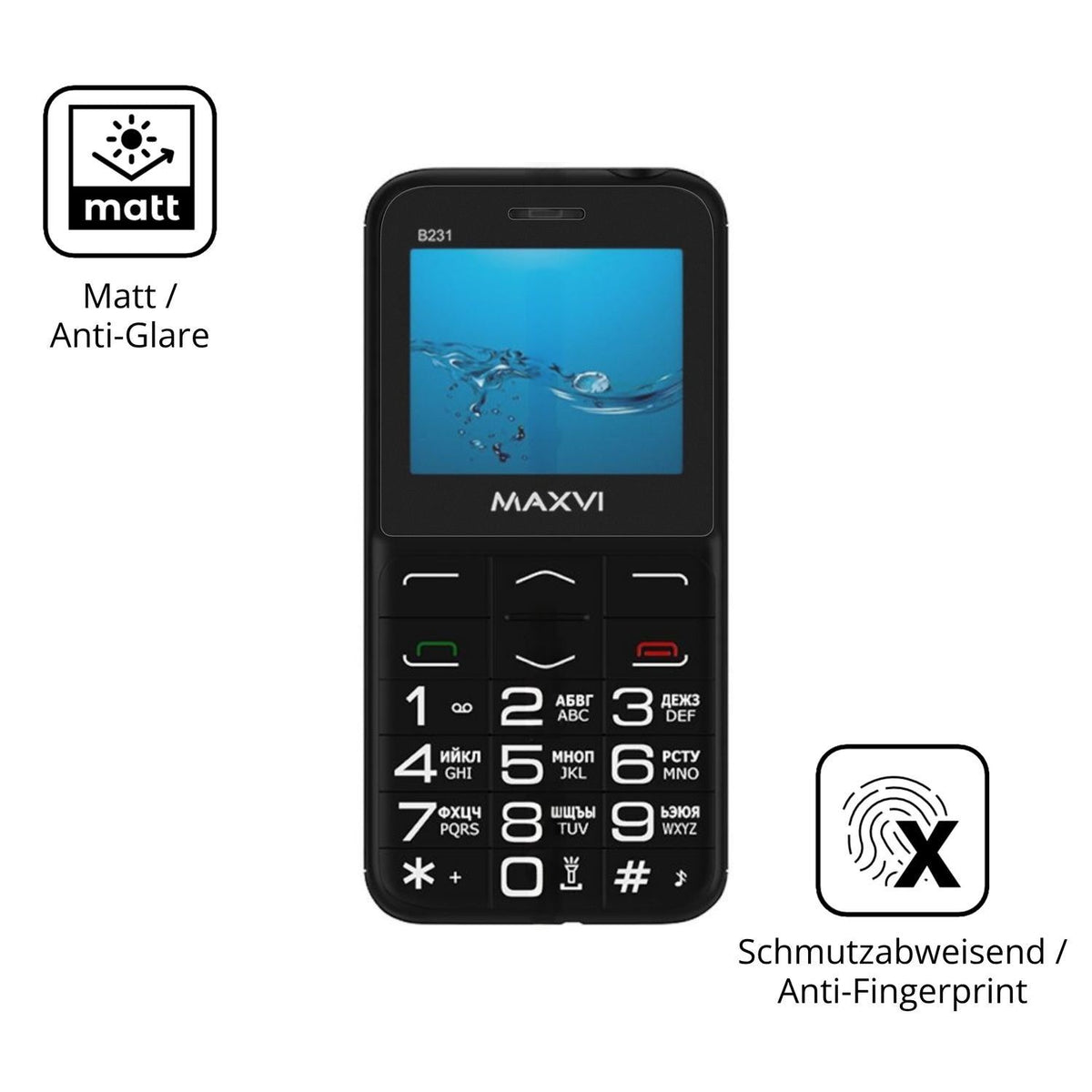 4x Schutzfolie matt für Maxvi B231 Display-Schutzf (5)