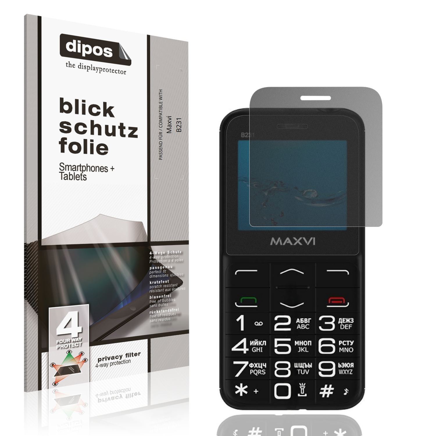 Blickschutzfolie für Maxvi B231 matt Schutzfolie P (1)