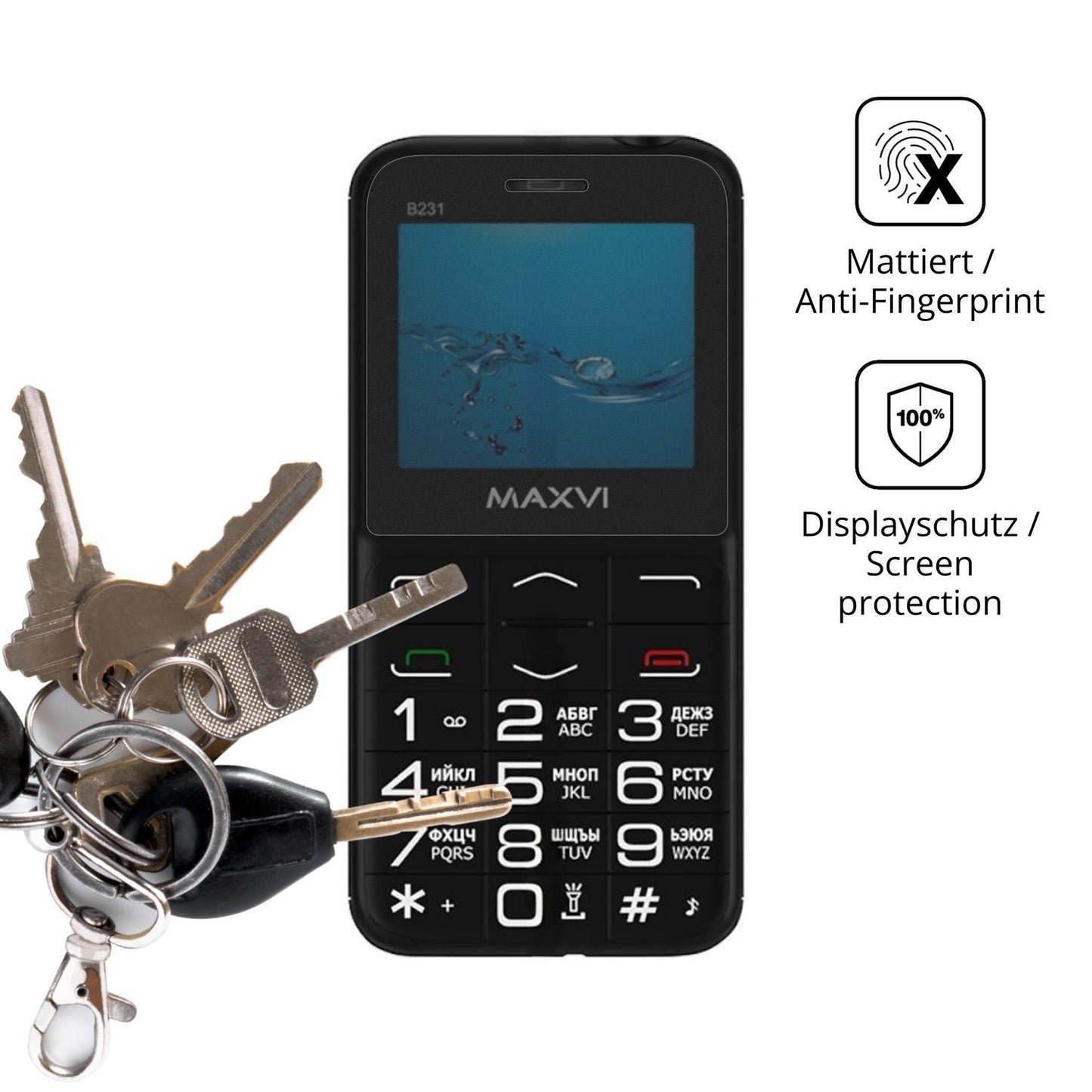 Blickschutzfolie für Maxvi B231 matt Schutzfolie P (3)