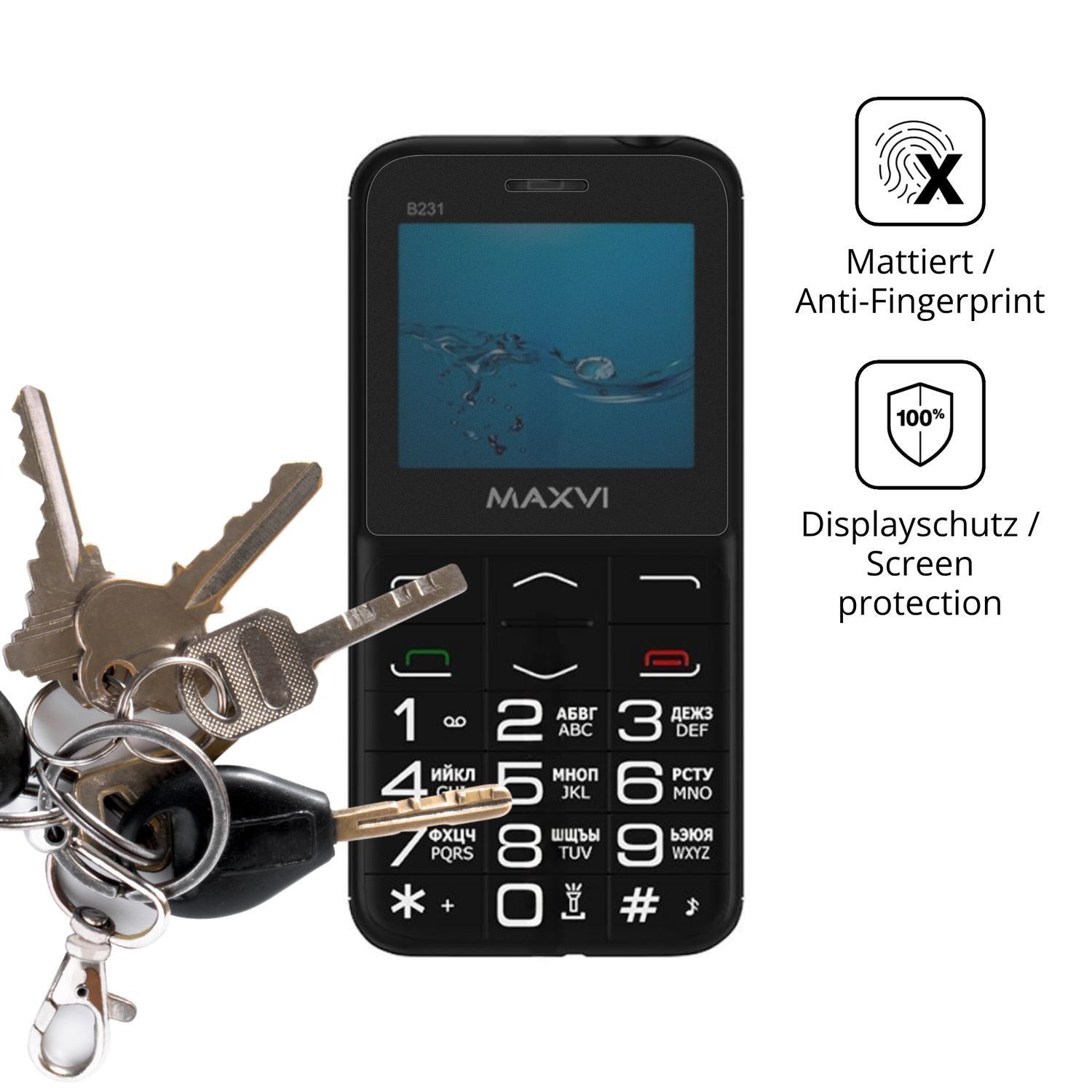 Blickschutzfolie für Maxvi B231 matt Schutzfolie P (3)