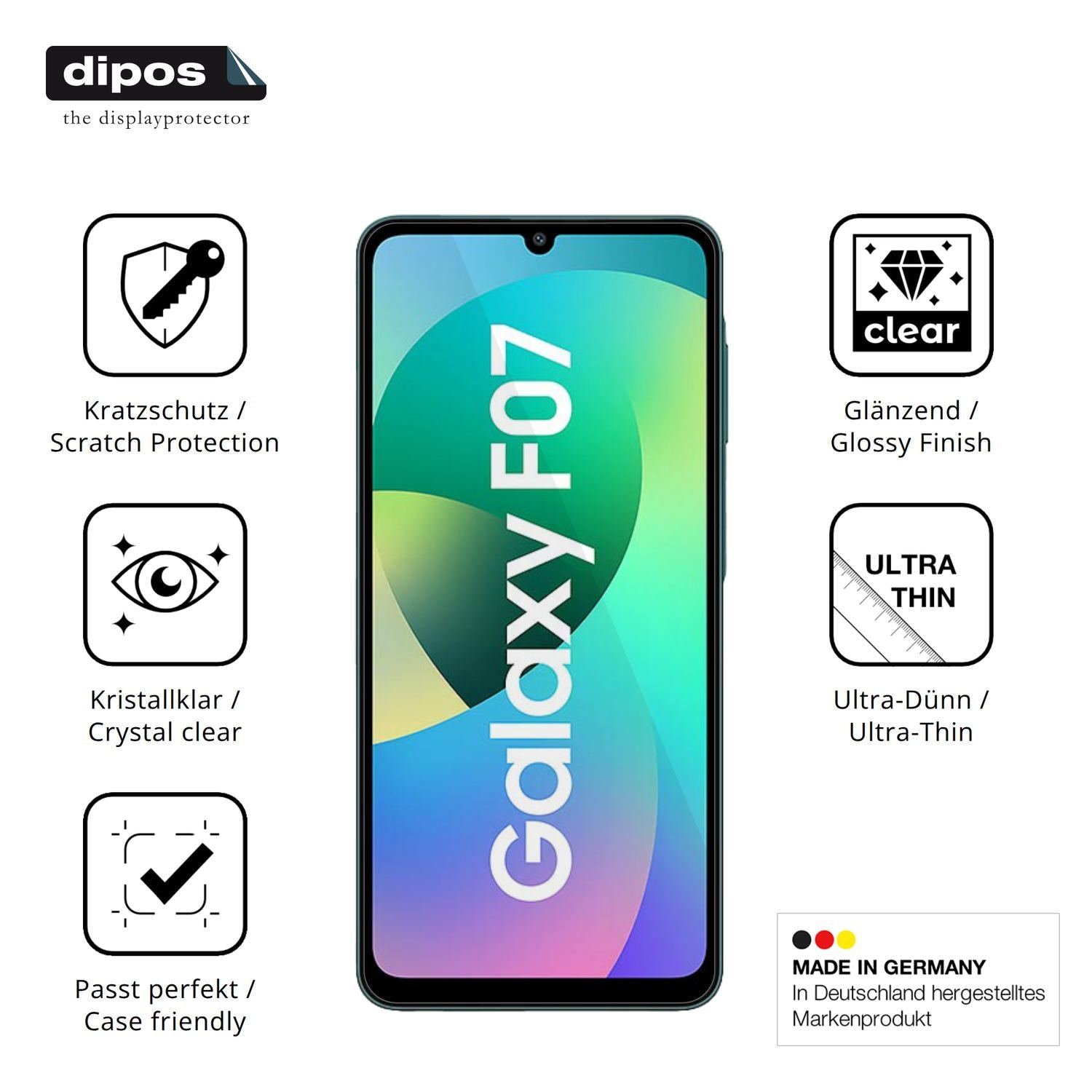 4x Schutzfolie klar für Samsung Galaxy F07 Display (7)