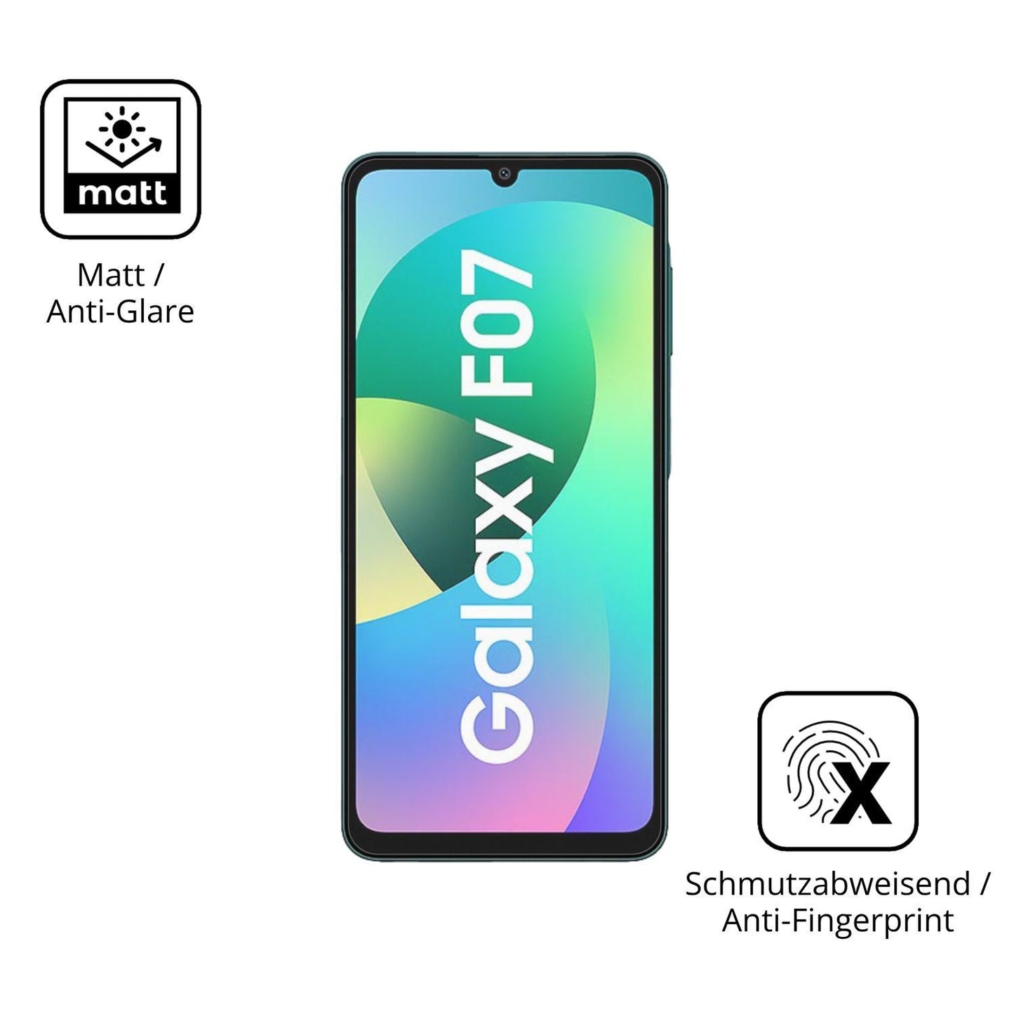 4x Schutzfolie matt für Samsung Galaxy F07 Display (5)